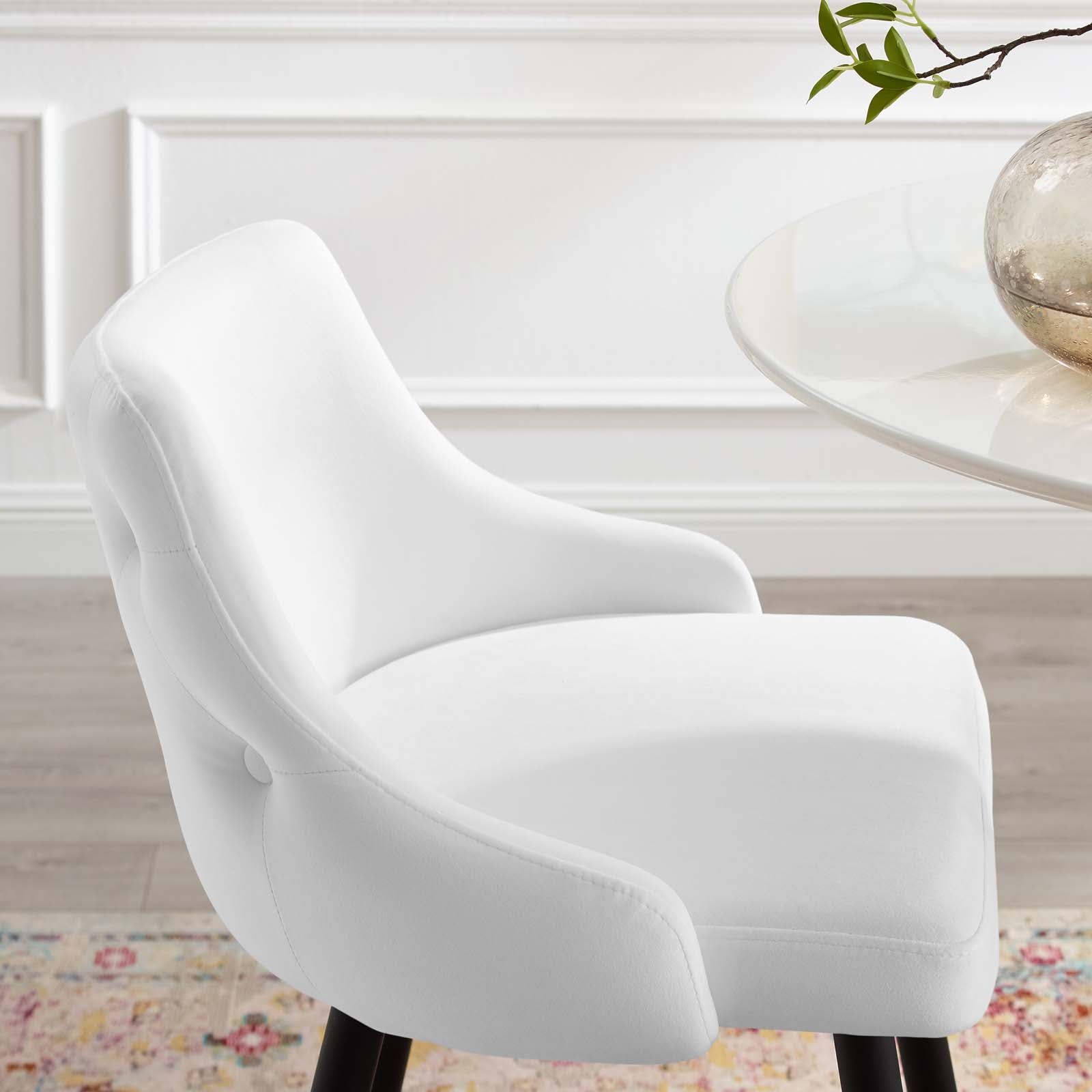 Modway Barstools - Adorn Performance Velvet Bar Stool Set of 2 White