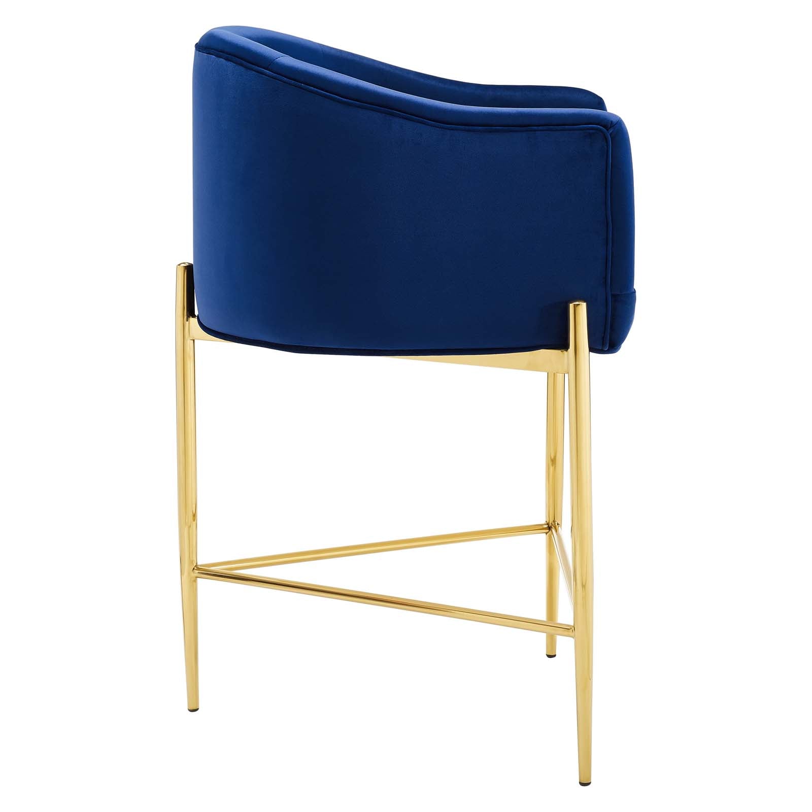 Modway Barstools - Savour Tufted Performance Velvet Counter Stool Set of 2 Navy