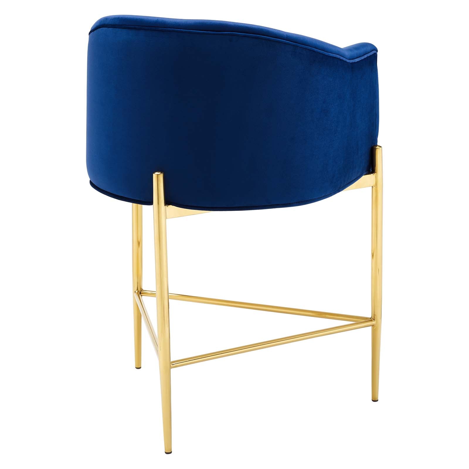 Modway Barstools - Savour Tufted Performance Velvet Counter Stool Set of 2 Navy