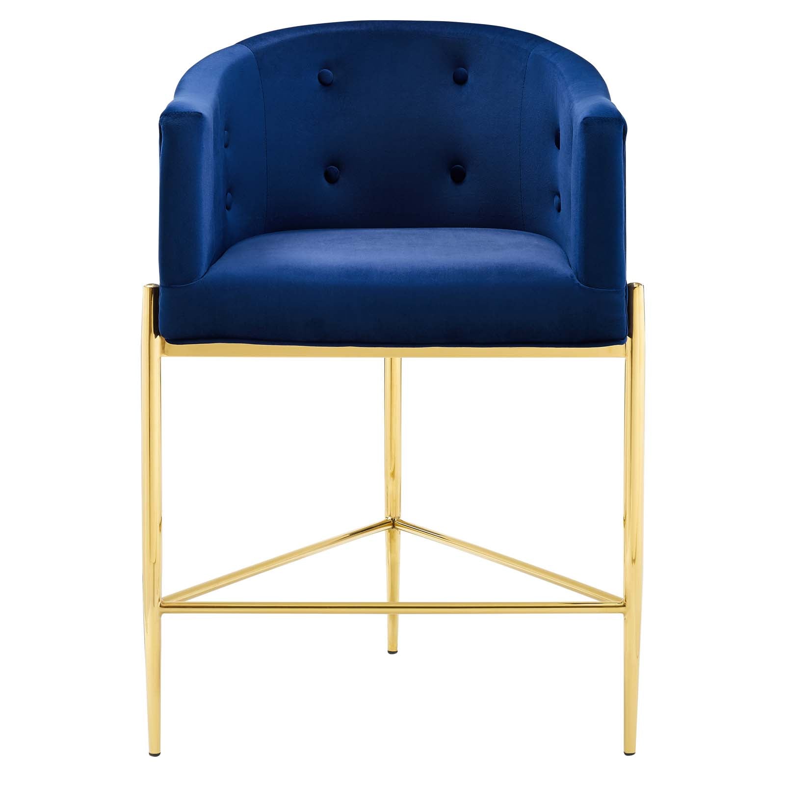 Modway Barstools - Savour Tufted Performance Velvet Counter Stool Set of 2 Navy
