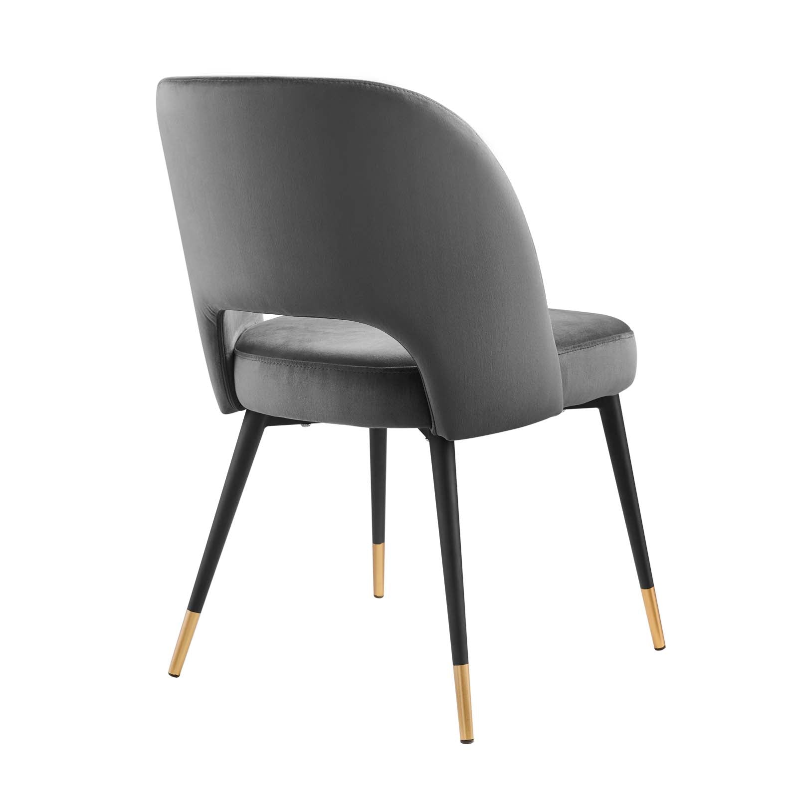 Modway Dining Chairs - Rouse Performance Velvet Dining Side Chairs - Charcoal (Set of 2)