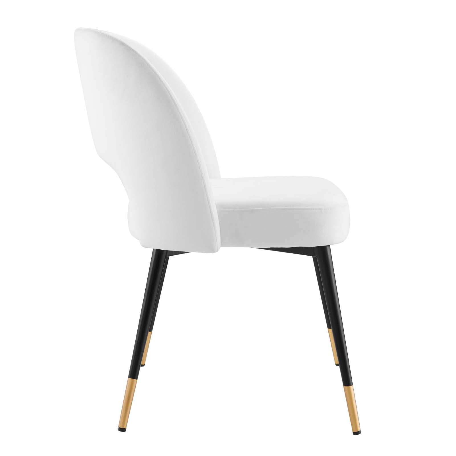 Modway Dining Chairs - Rouse Performance Velvet Dining Side Chairs - White (Set of 2)