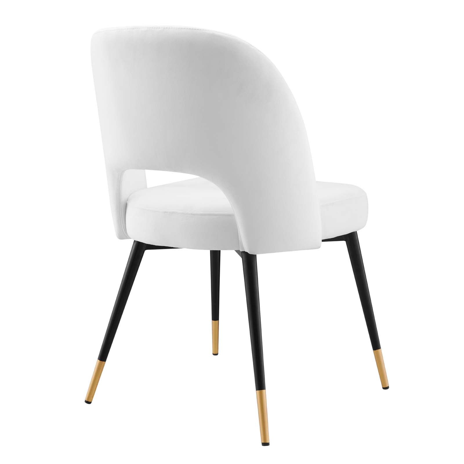 Modway Dining Chairs - Rouse Performance Velvet Dining Side Chairs - White (Set of 2)