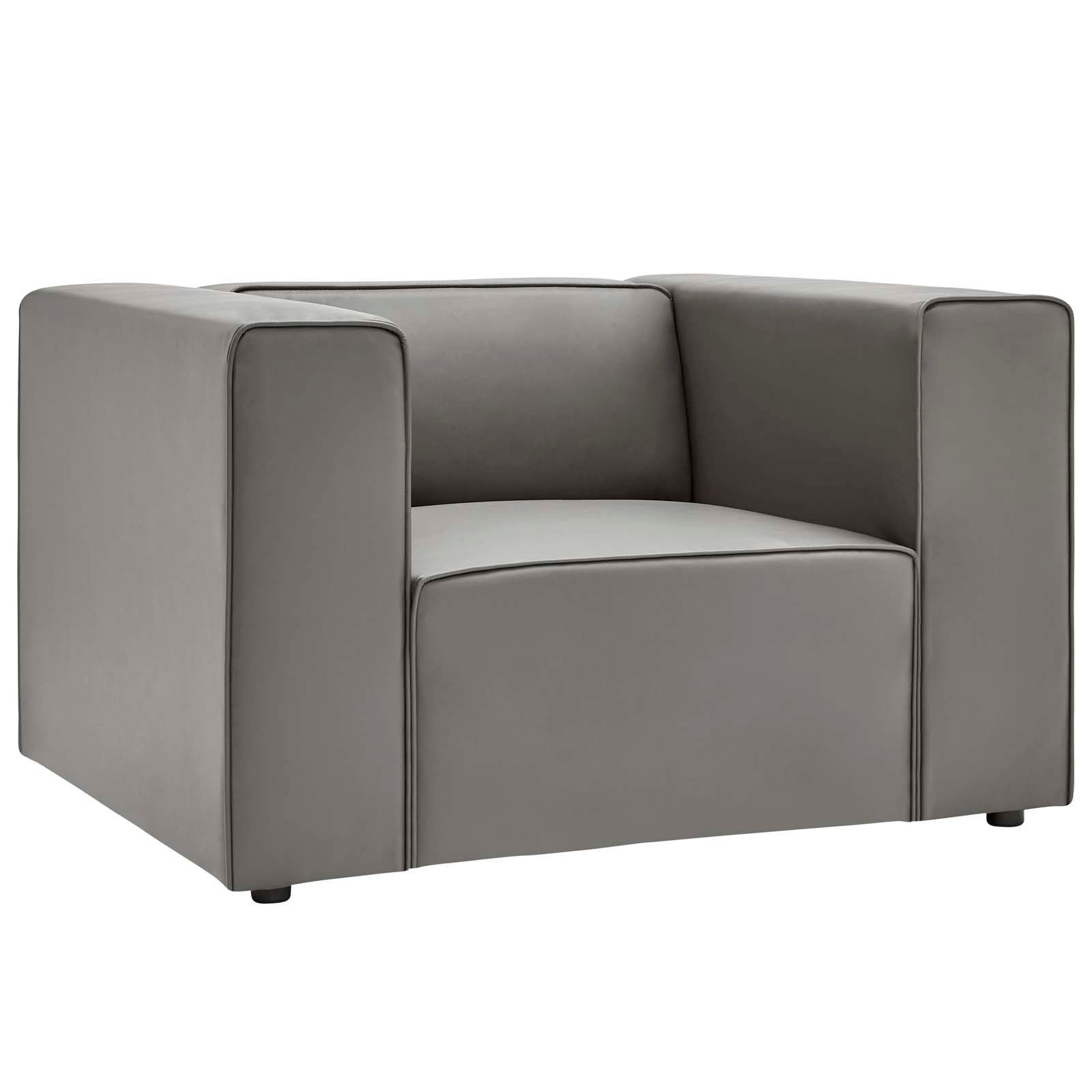 Modway Chairs - Mingle Vegan Leather Armchair Gray
