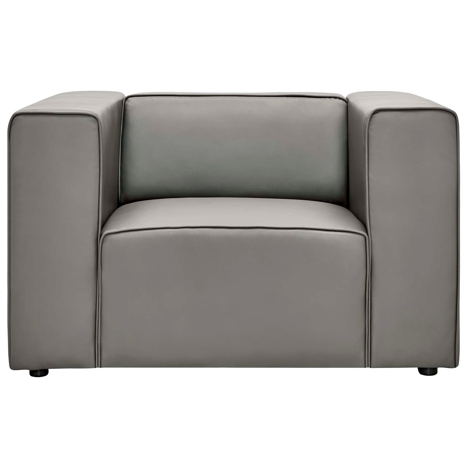 Modway Chairs - Mingle Vegan Leather Armchair Gray
