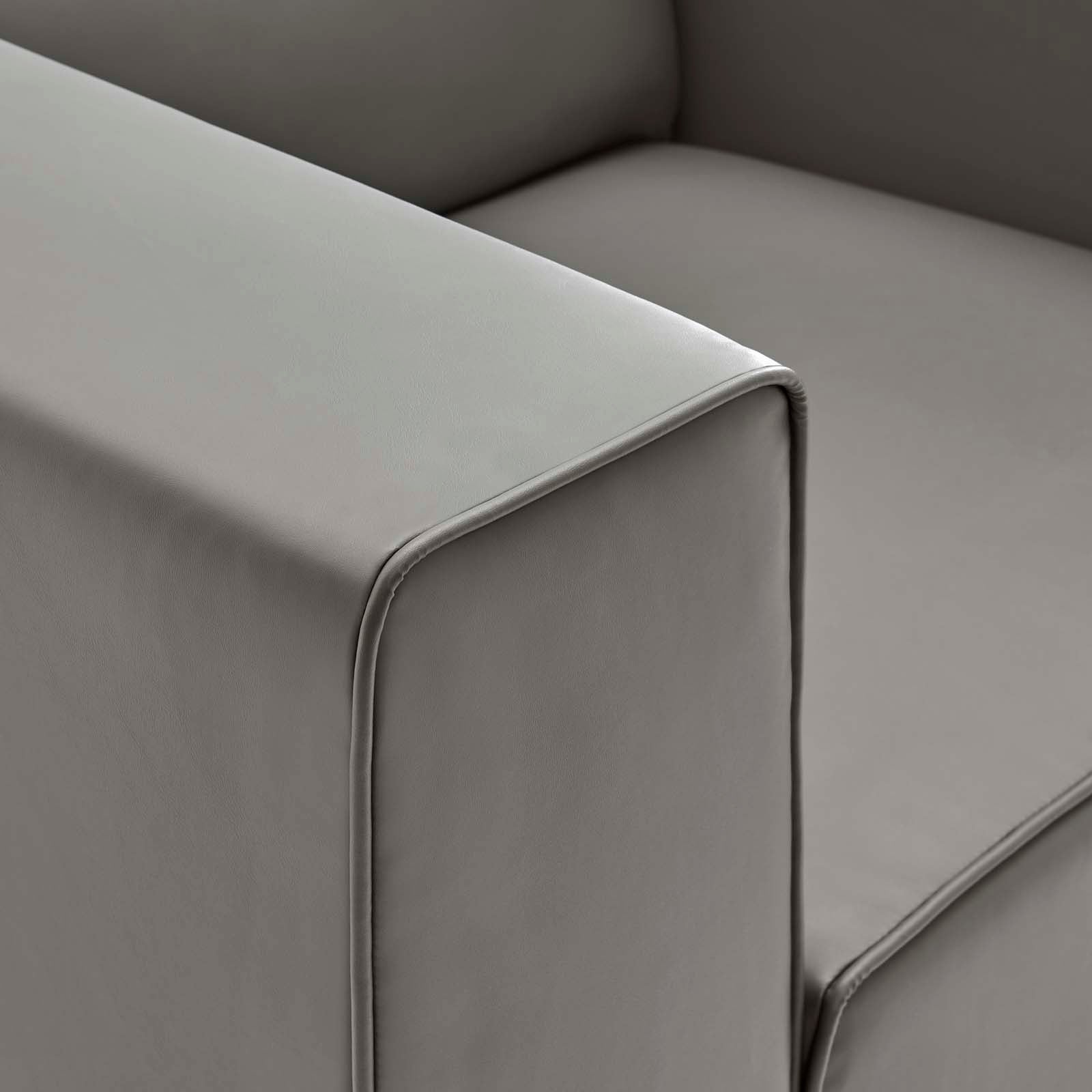 Modway Chairs - Mingle Vegan Leather Armchair Gray