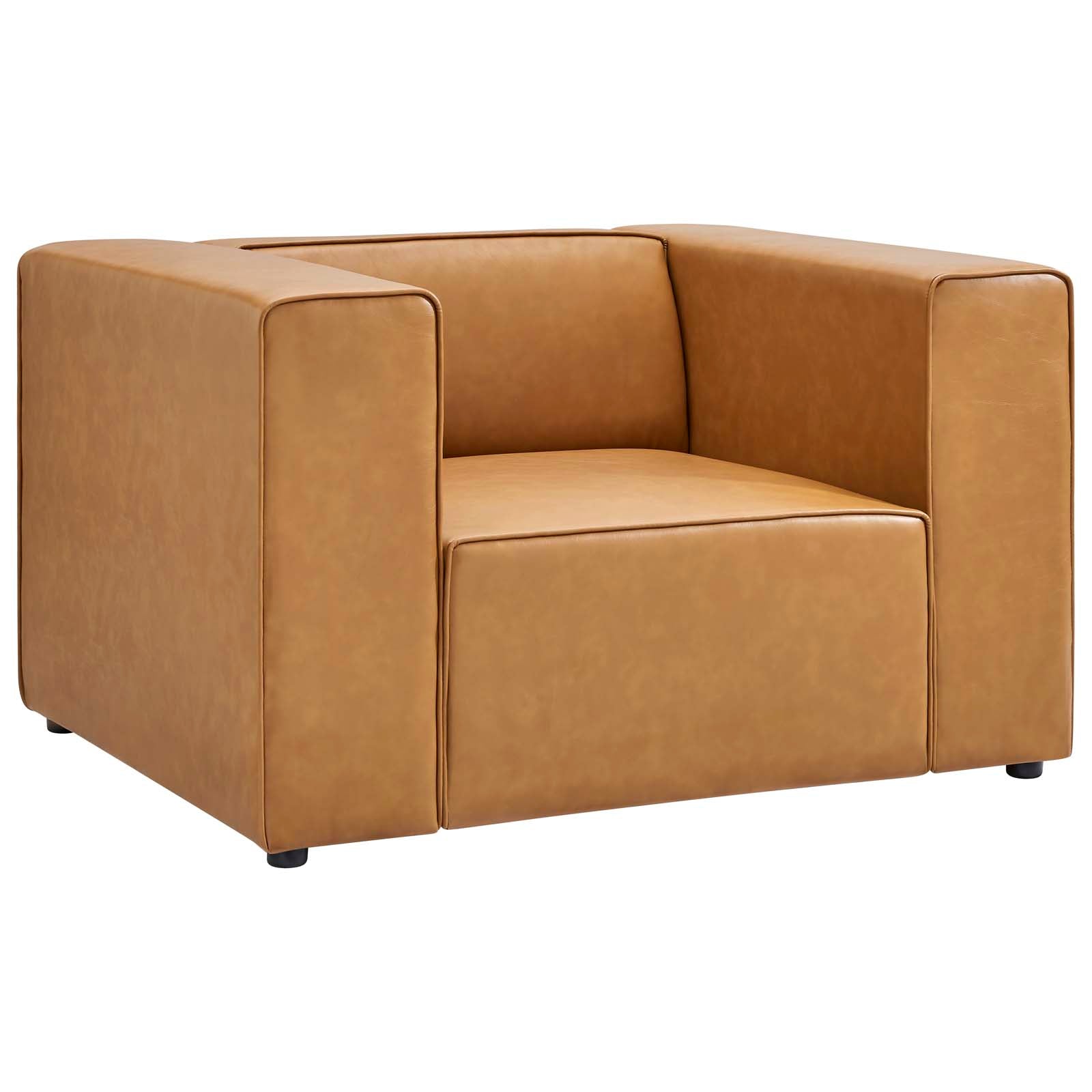 Modway Chairs - Mingle Vegan Leather Armchair Tan