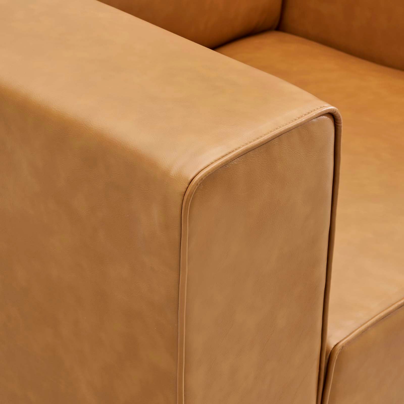 Modway Chairs - Mingle Vegan Leather Armchair Tan