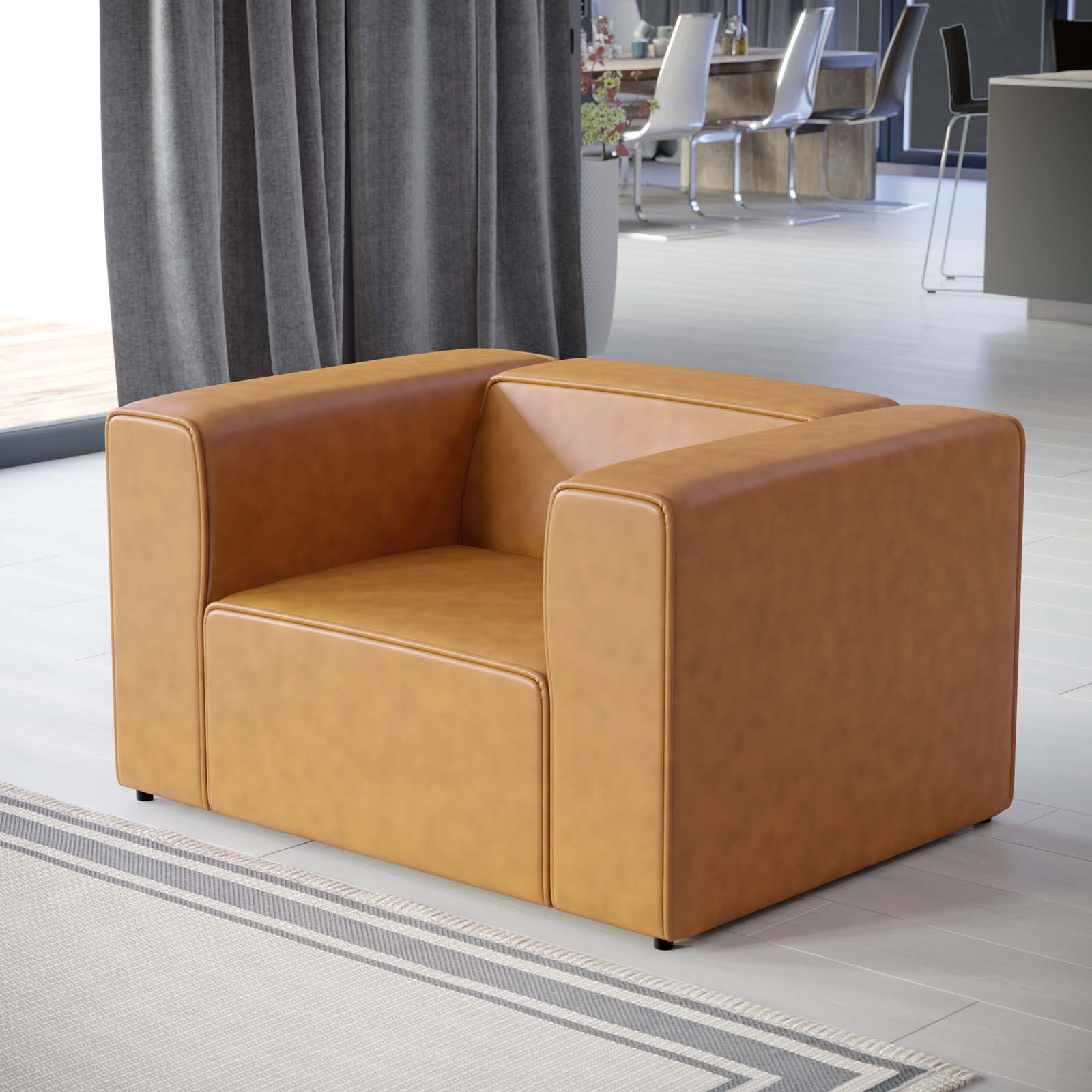 Modway Chairs - Mingle Vegan Leather Armchair Tan