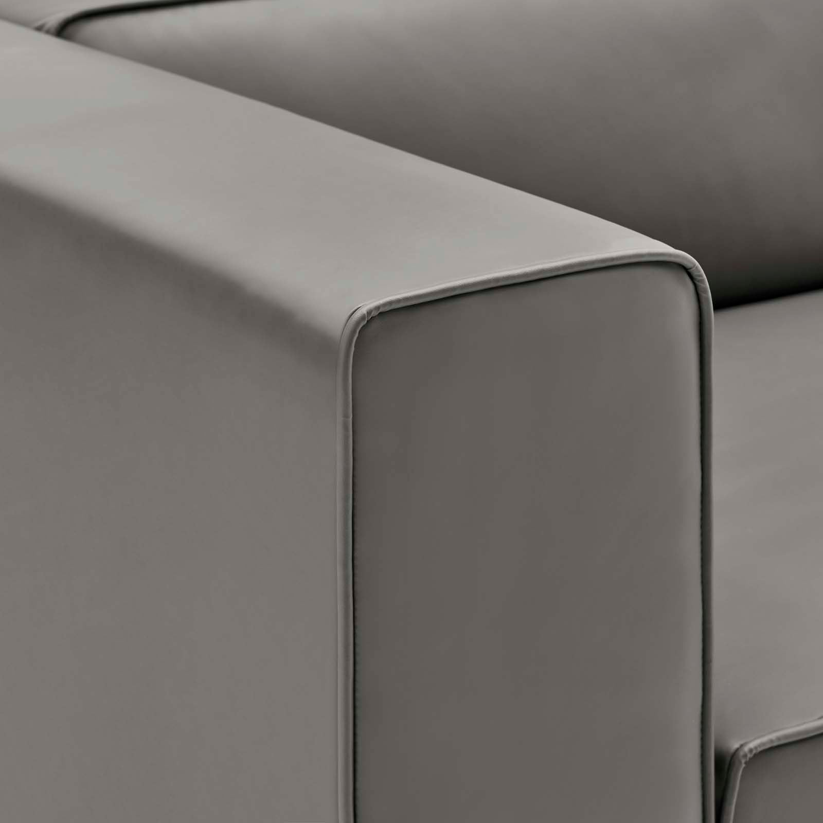 Modway Accent Chairs - Mingle Vegan Leather Left-Arm Chair Gray