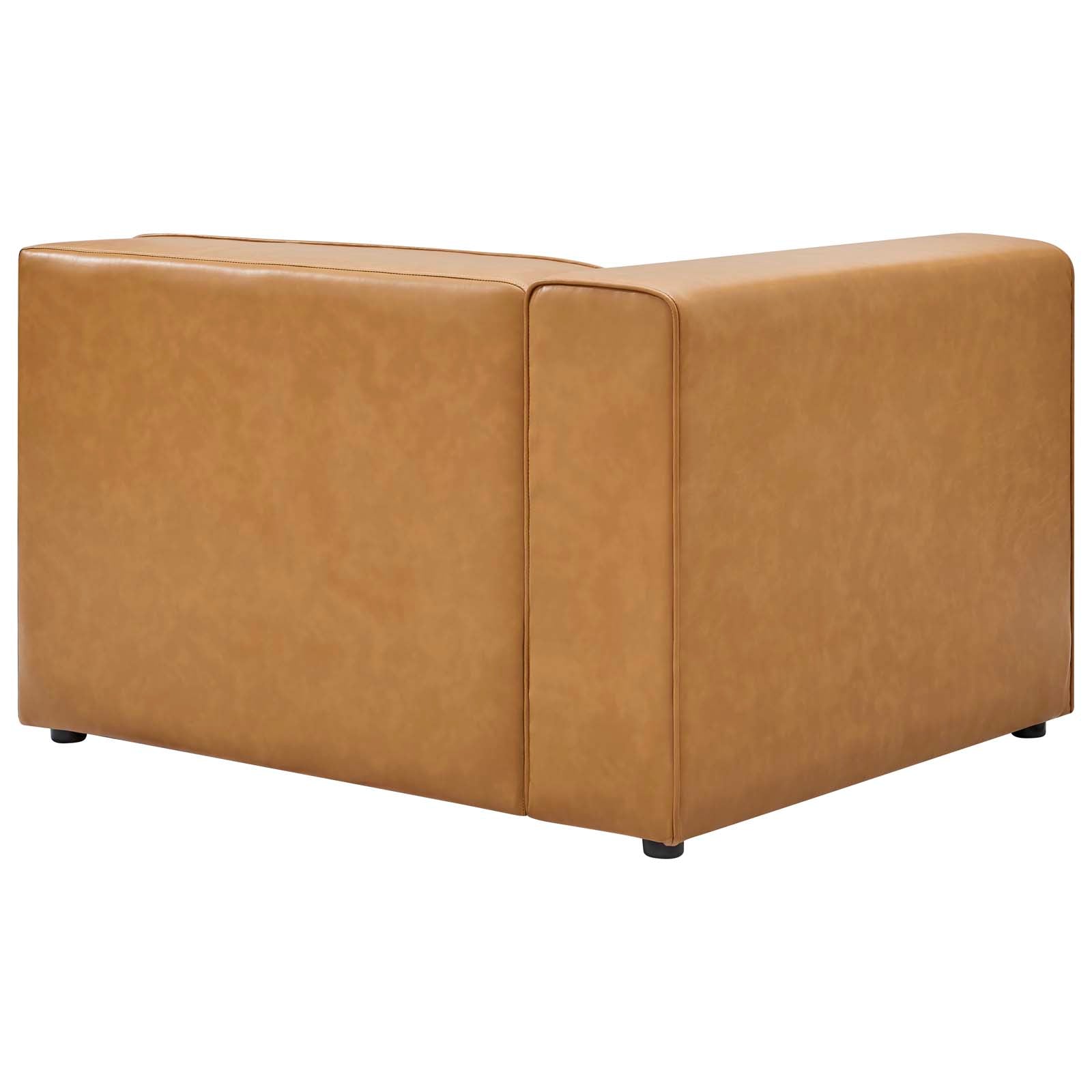 Modway Accent Chairs - Mingle Vegan Leather Left-Arm Chair Tan