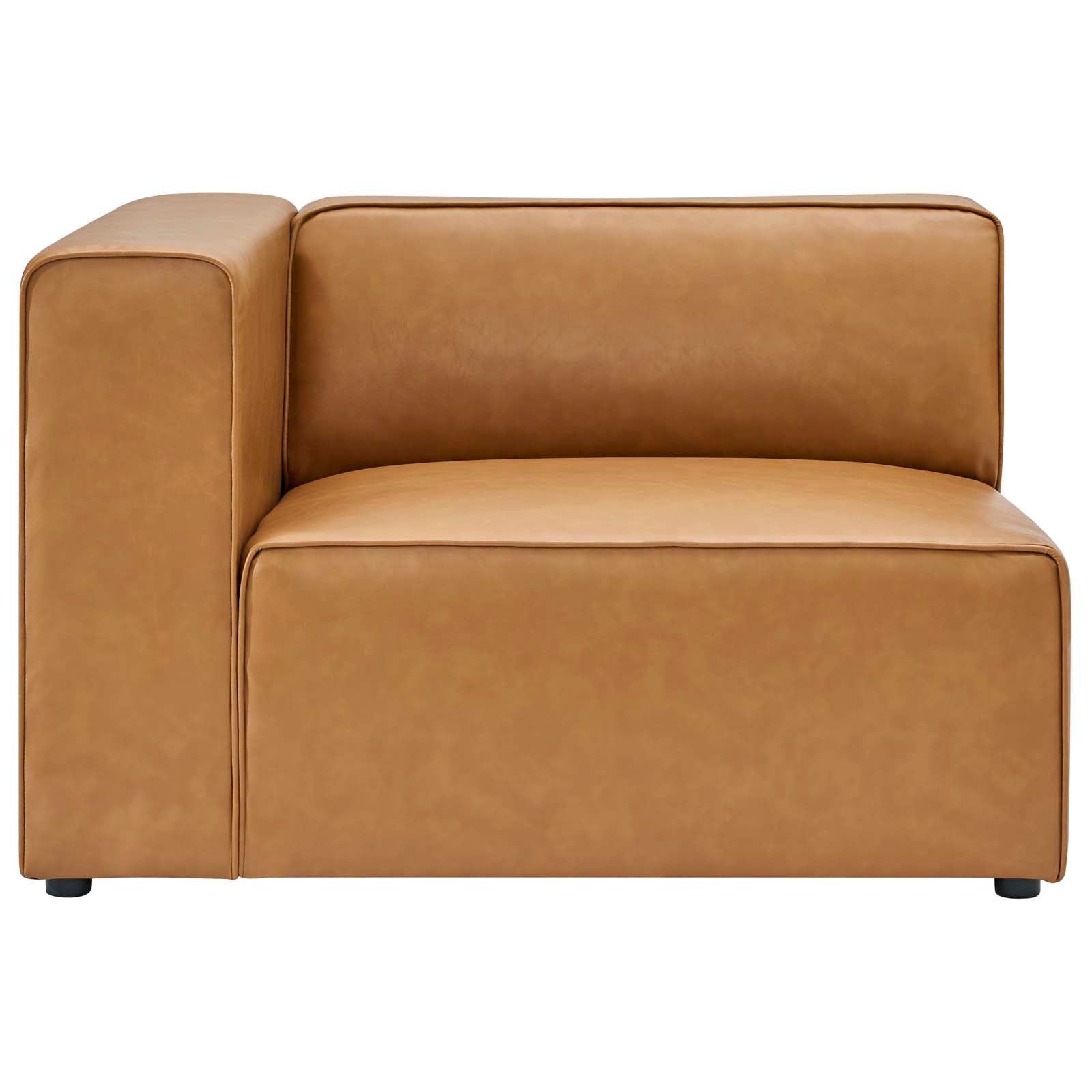 Modway Accent Chairs - Mingle Vegan Leather Left-Arm Chair Tan