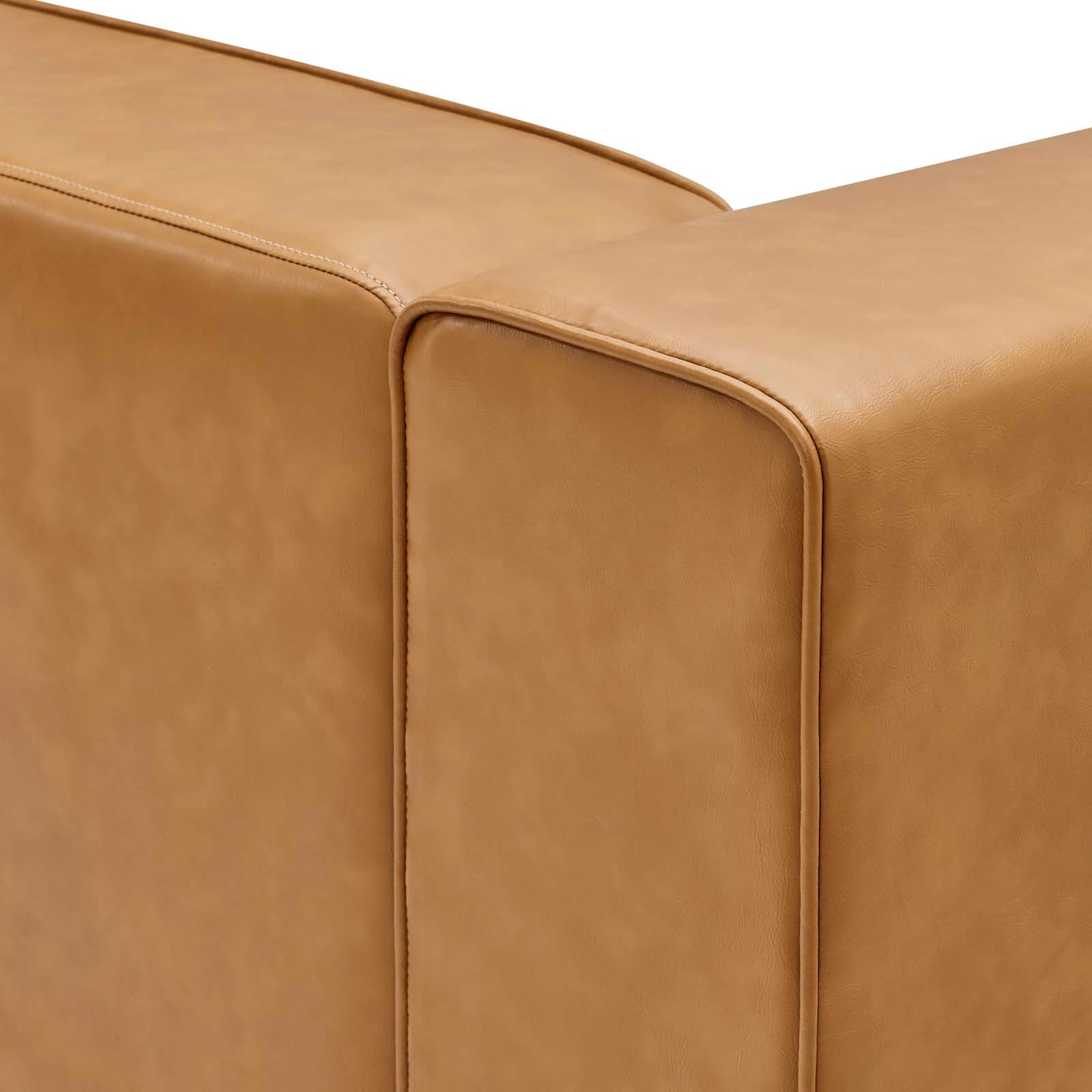 Modway Accent Chairs - Mingle Vegan Leather Left-Arm Chair Tan