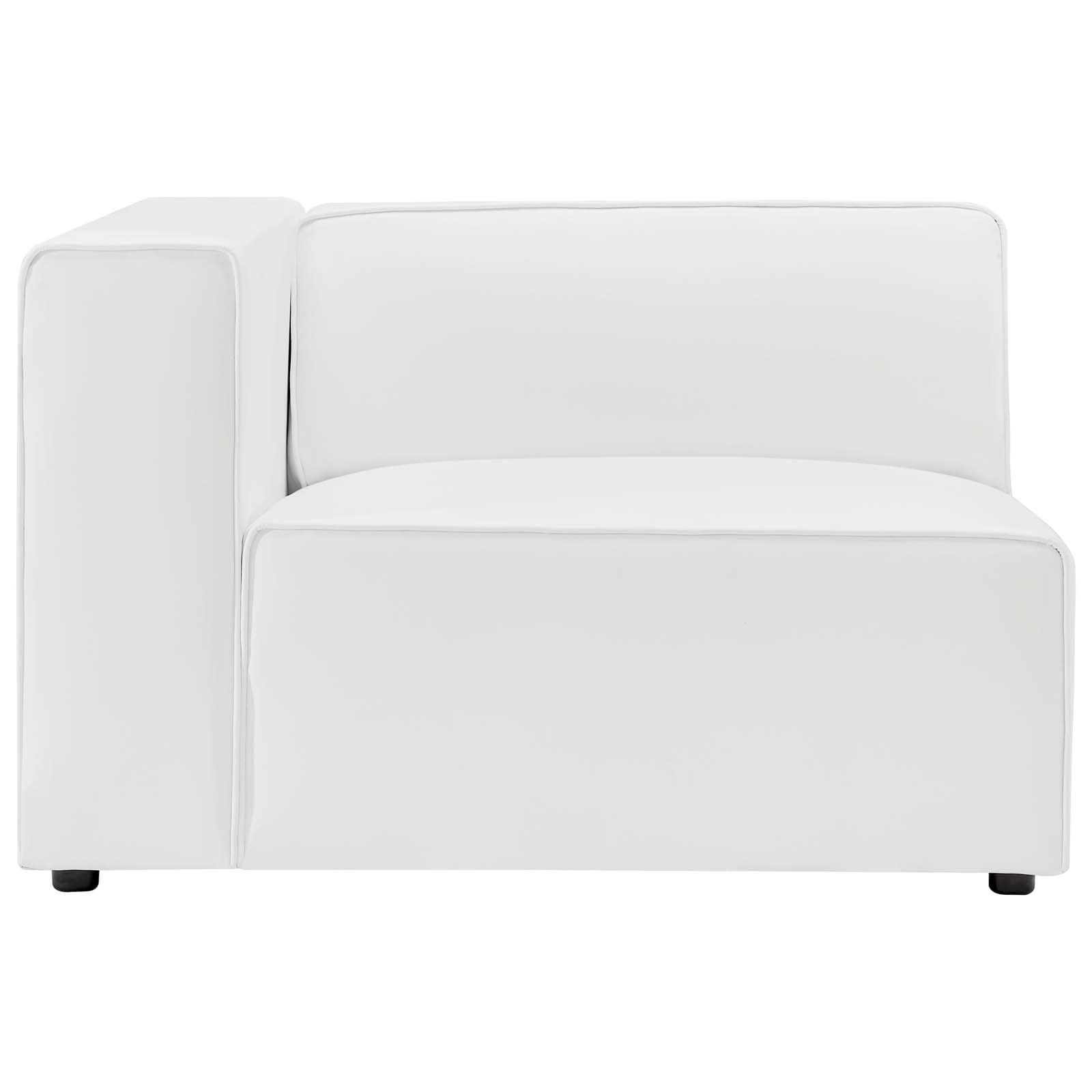 Modway Accent Chairs - Mingle Vegan Leather Left Arm Chair White