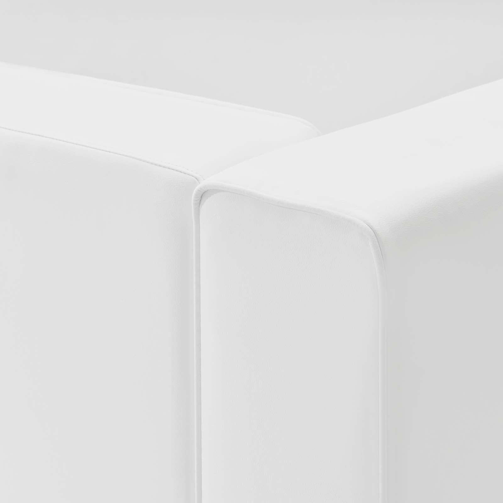 Modway Accent Chairs - Mingle Vegan Leather Left Arm Chair White
