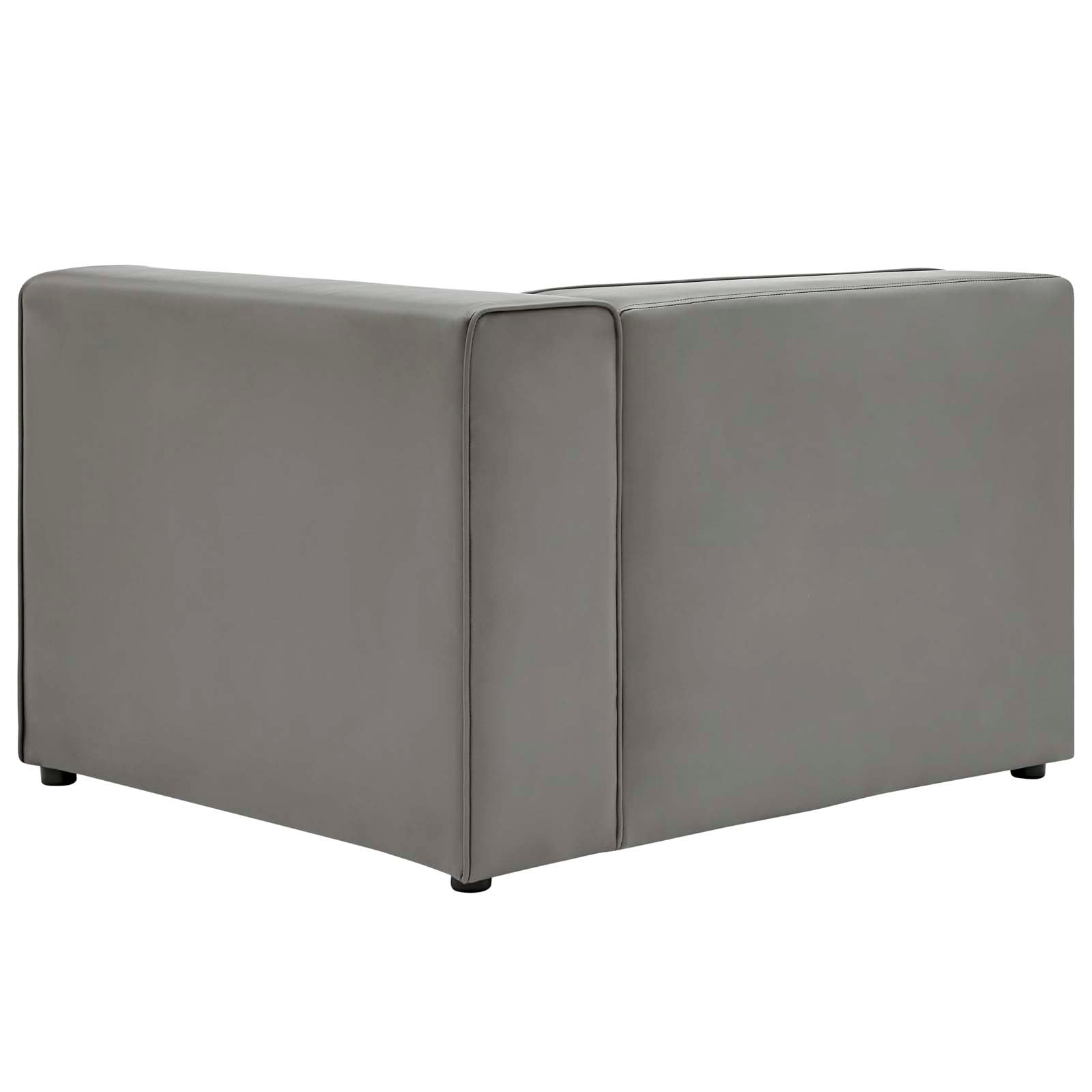 Modway Accent Chairs - Mingle Vegan Leather Right-Arm Chair Gray