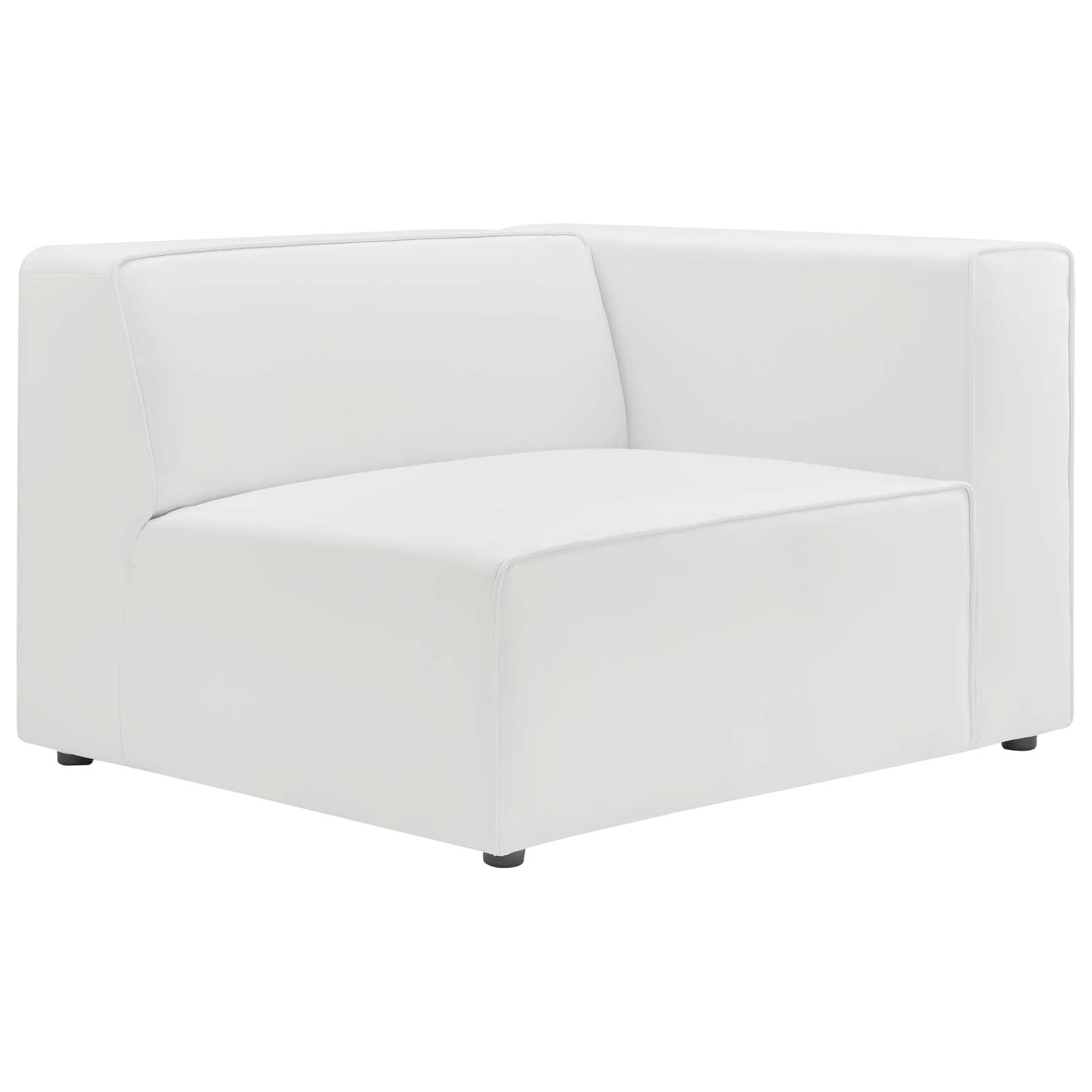Modway Accent Chairs - Mingle Vegan Leather Right-Arm Chair White