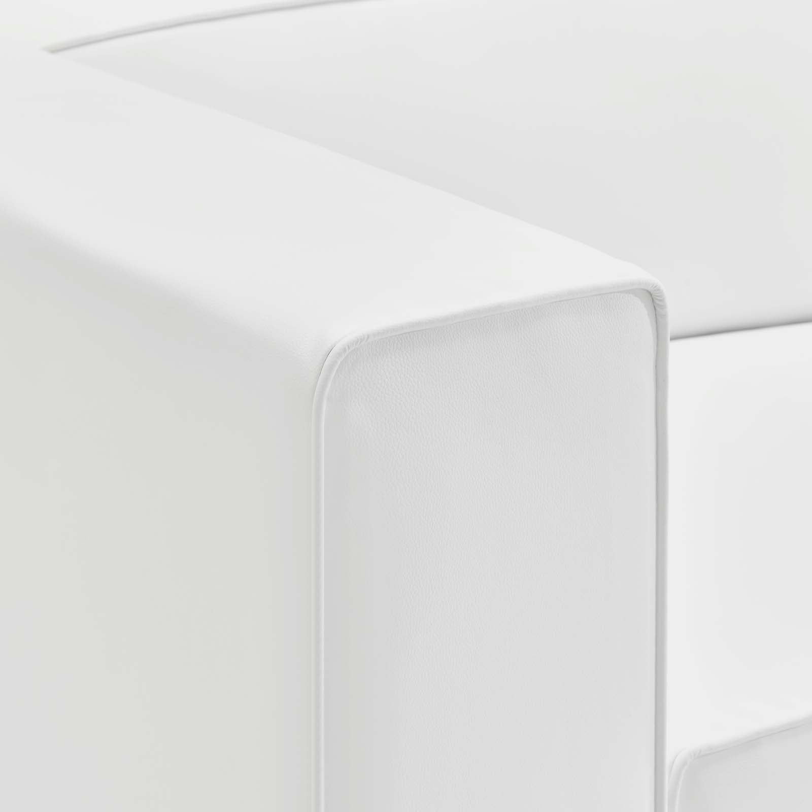 Modway Accent Chairs - Mingle Vegan Leather Right-Arm Chair White