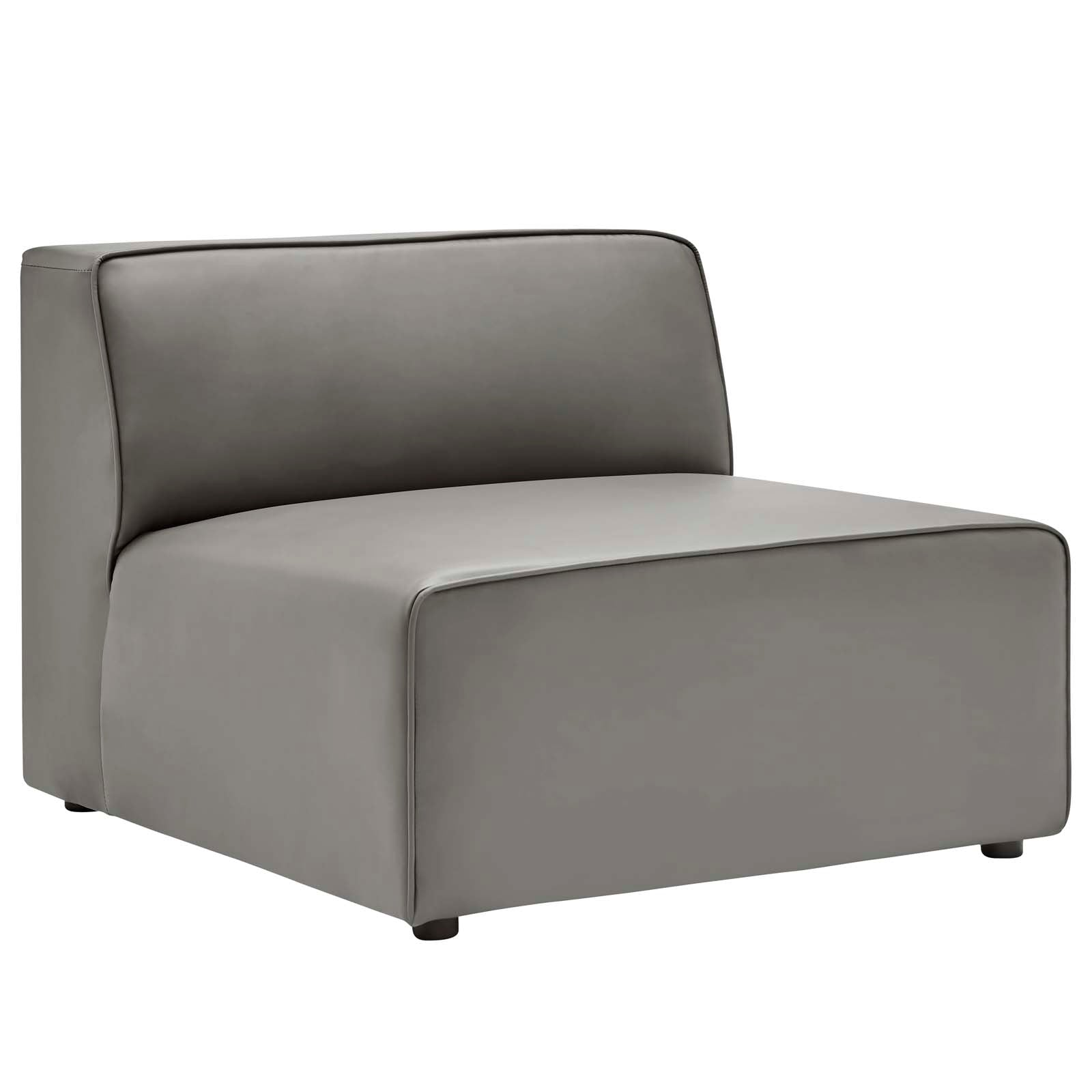 Modway Accent Chairs - Mingle Vegan Leather Armless Chair Gray