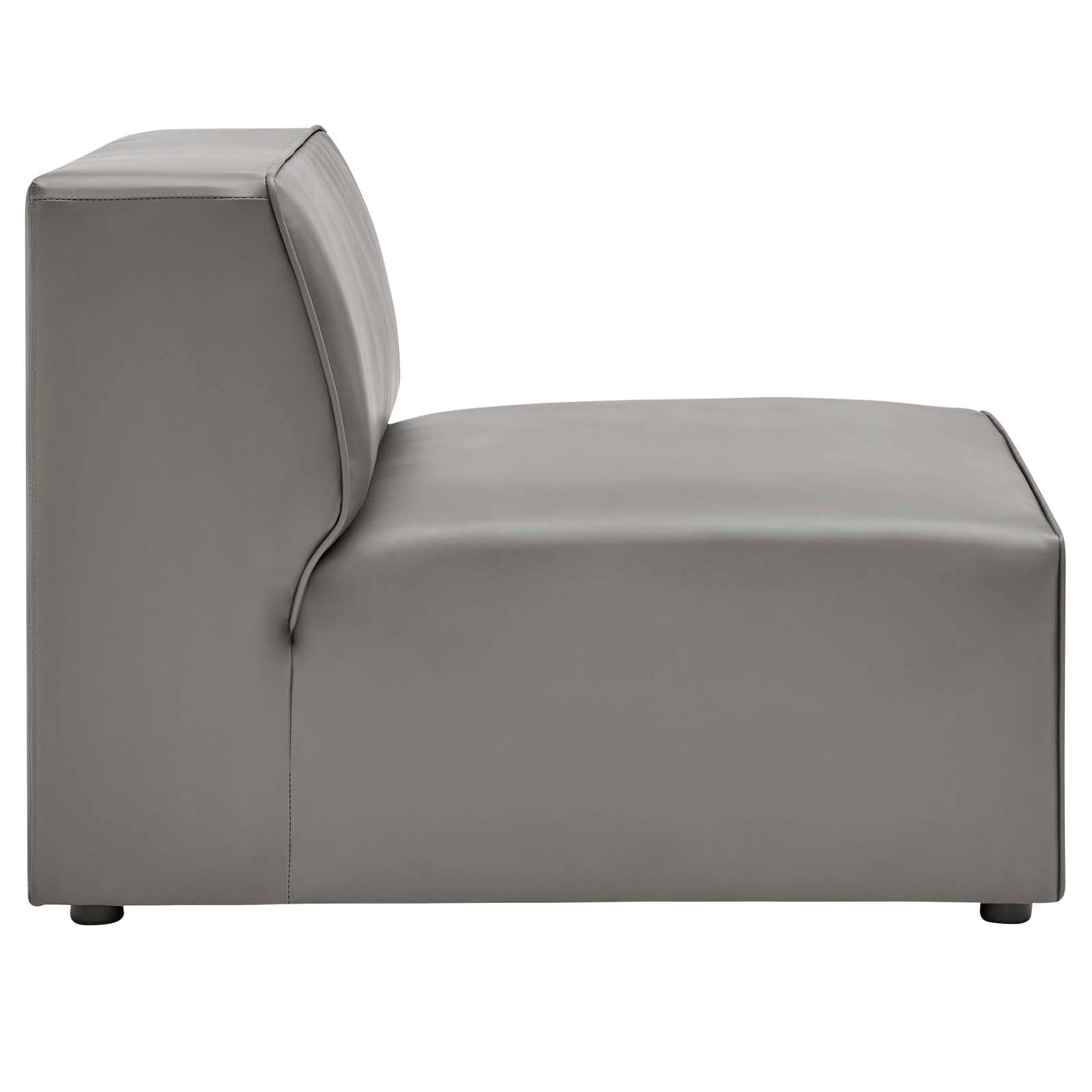 Modway Accent Chairs - Mingle Vegan Leather Armless Chair Gray