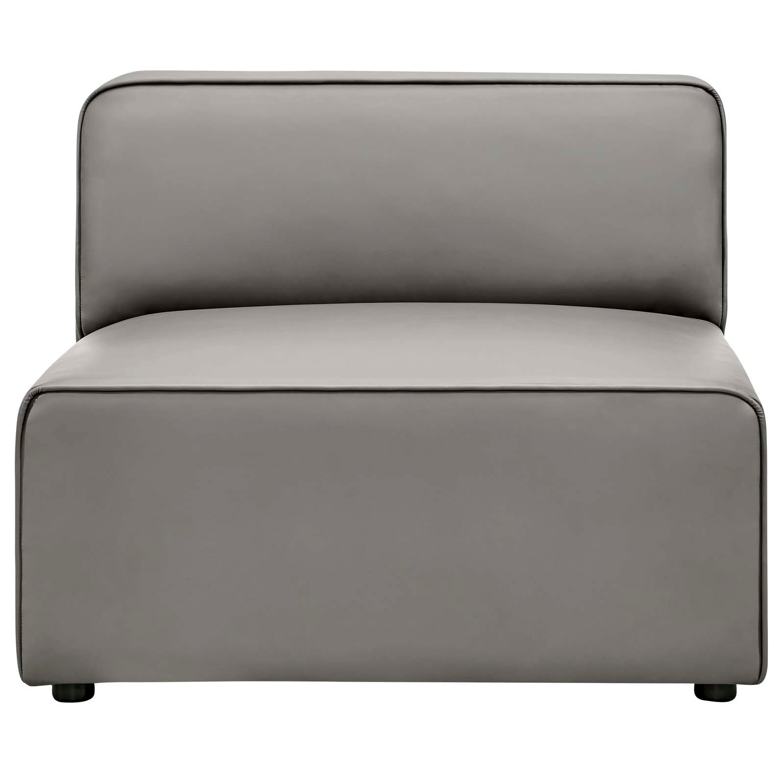 Modway Accent Chairs - Mingle Vegan Leather Armless Chair Gray