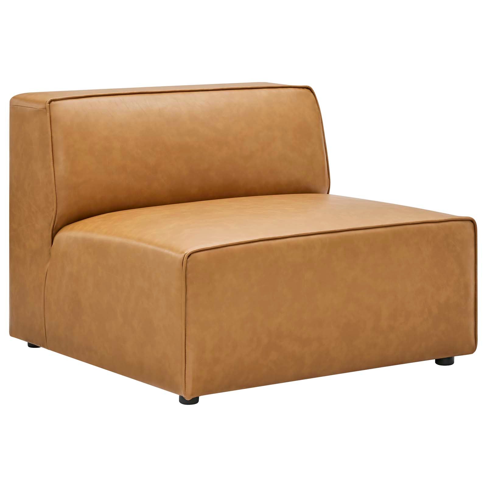 Modway Accent Chairs - Mingle Vegan Leather Armless Chair Tan
