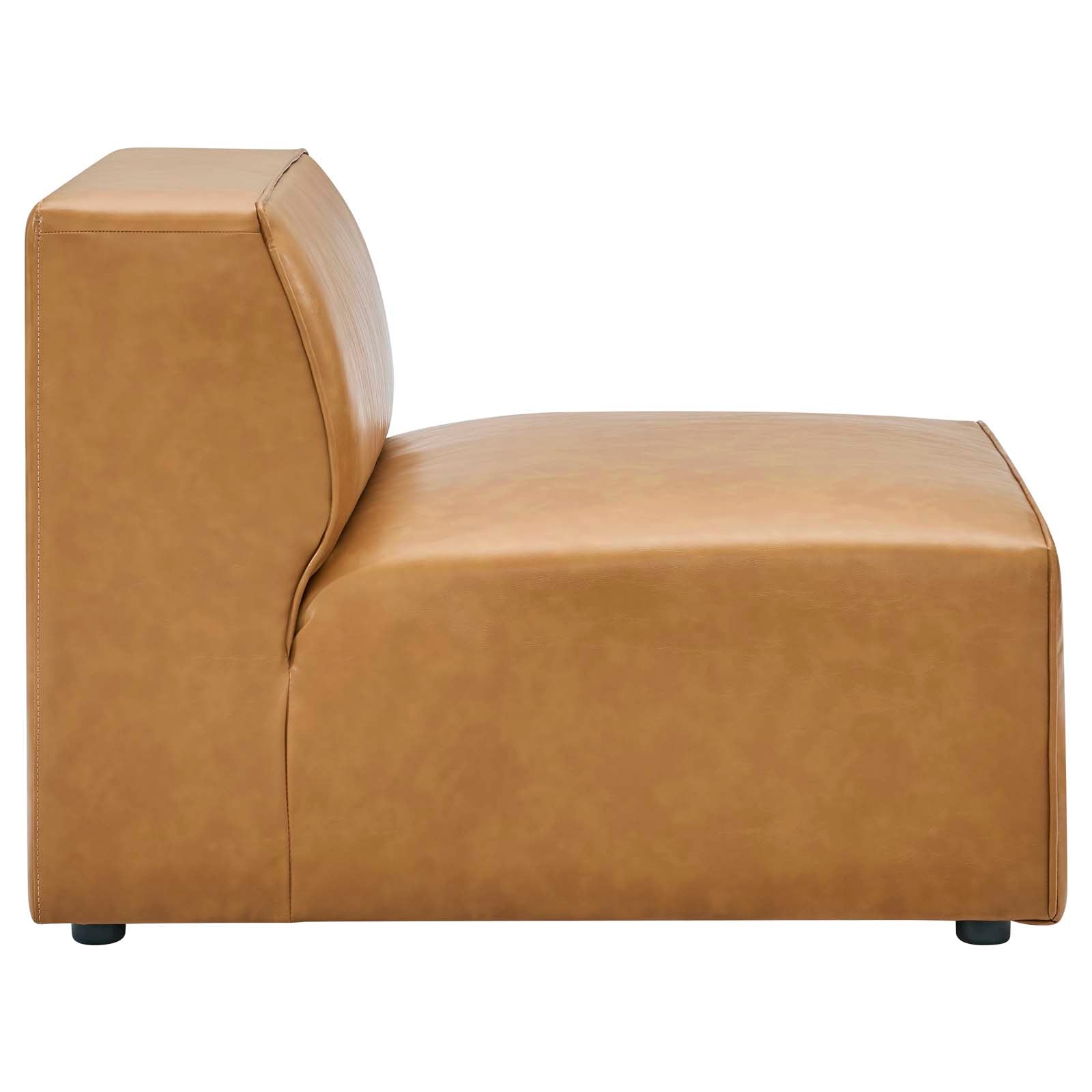 Modway Accent Chairs - Mingle Vegan Leather Armless Chair Tan