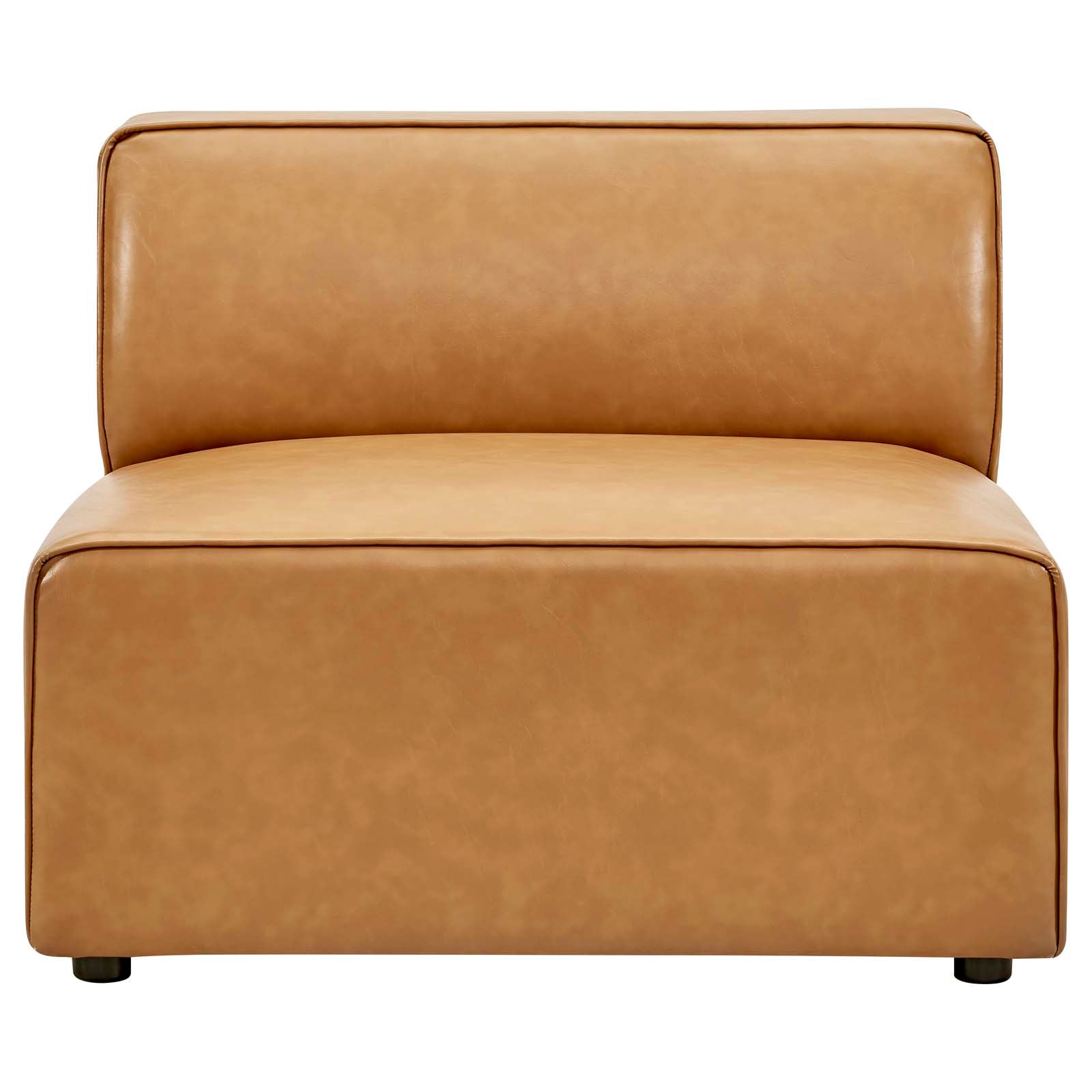 Modway Accent Chairs - Mingle Vegan Leather Armless Chair Tan
