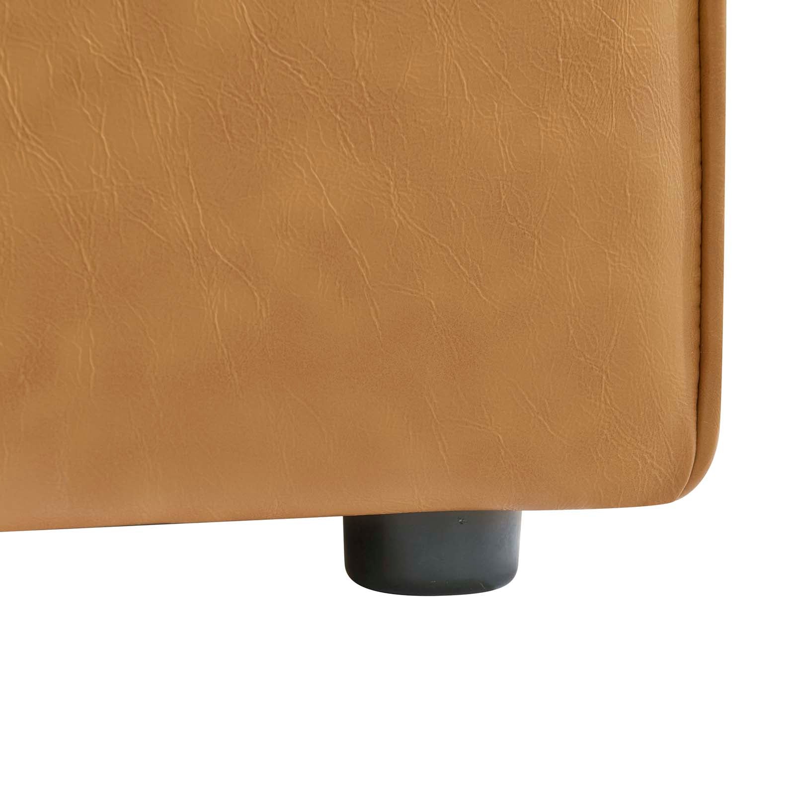 Modway Accent Chairs - Mingle Vegan Leather Armless Chair Tan