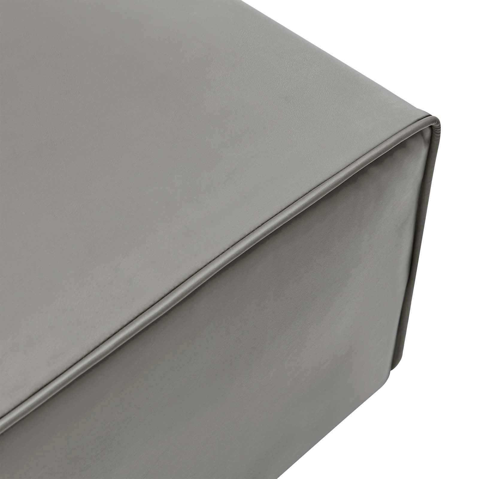 Modway Ottomans & Stools - Mingle Vegan Leather Ottoman Gray