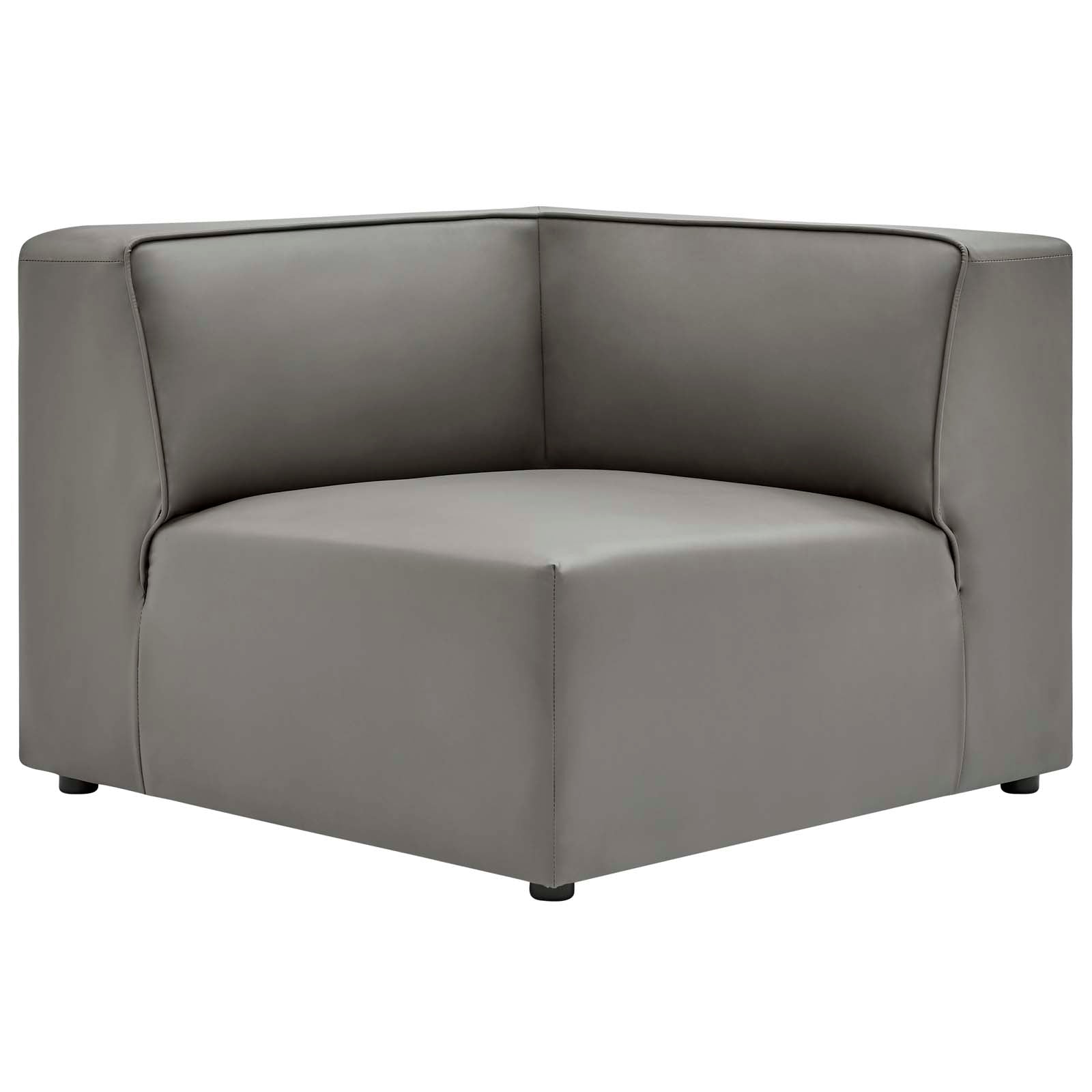 Modway Chairs - Mingle Vegan Leather Corner Chair Gray
