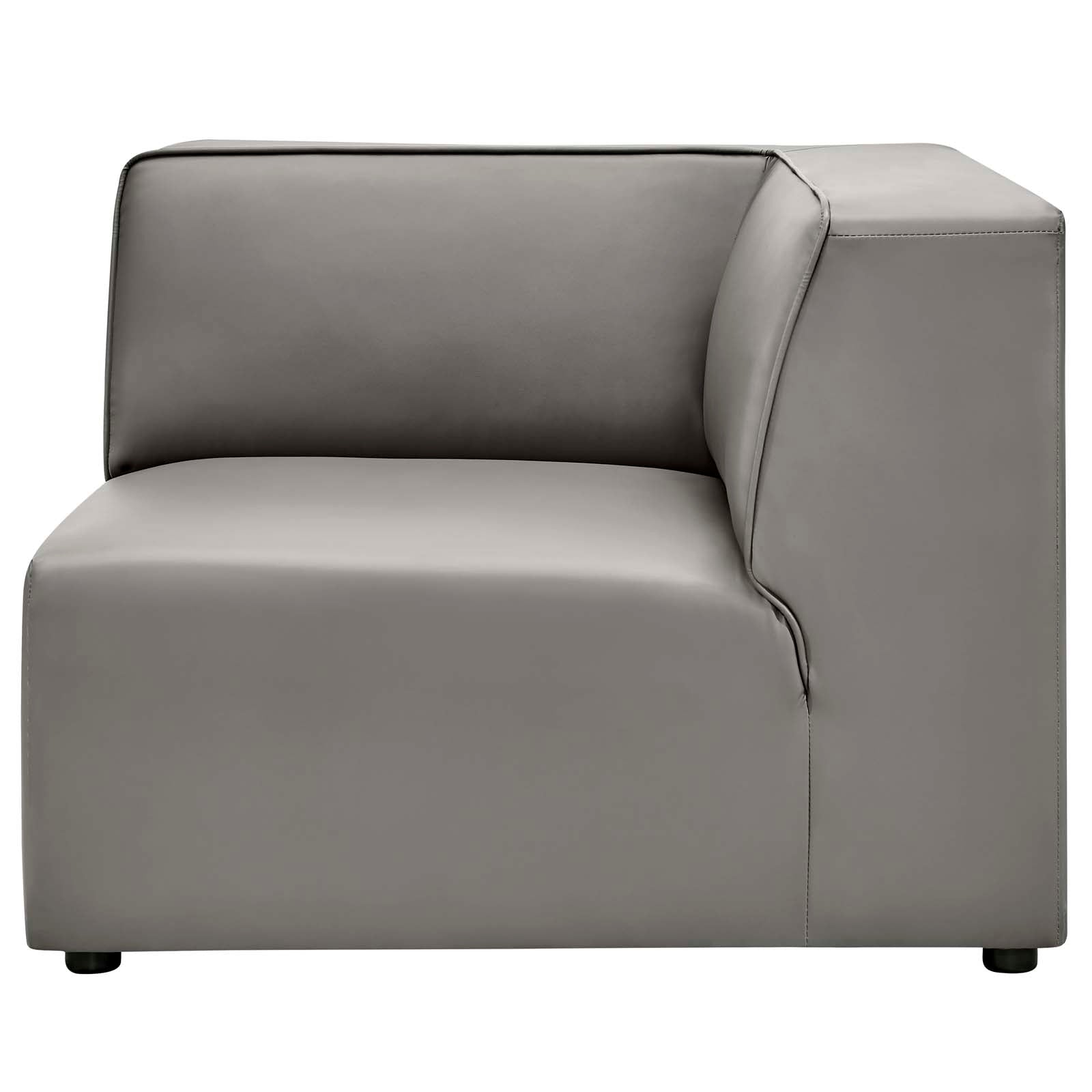 Modway Chairs - Mingle Vegan Leather Corner Chair Gray