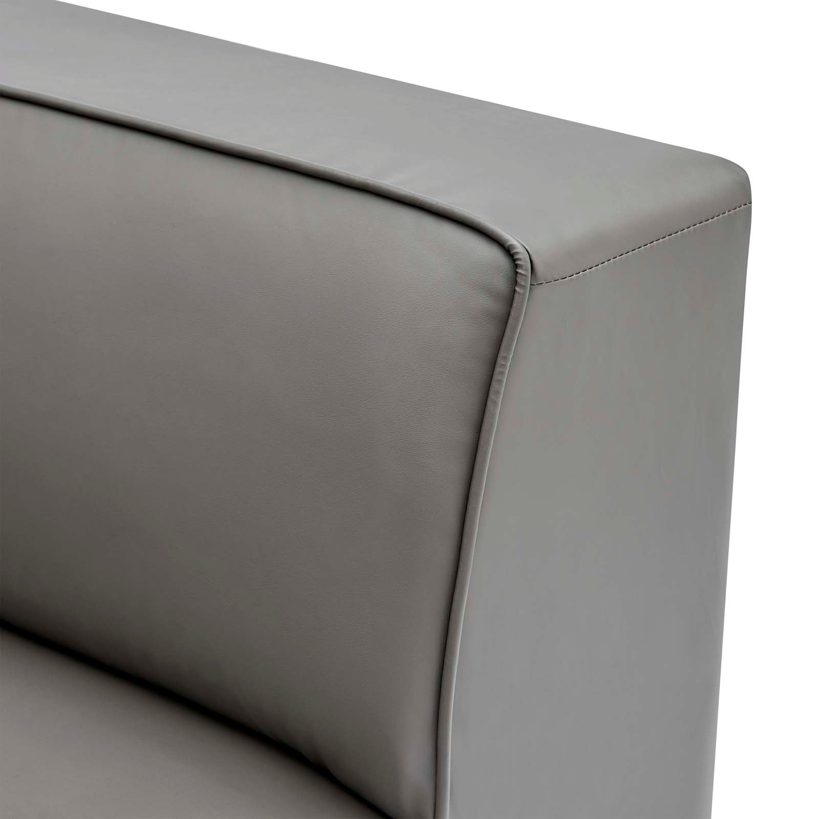 Modway Chairs - Mingle Vegan Leather Corner Chair Gray