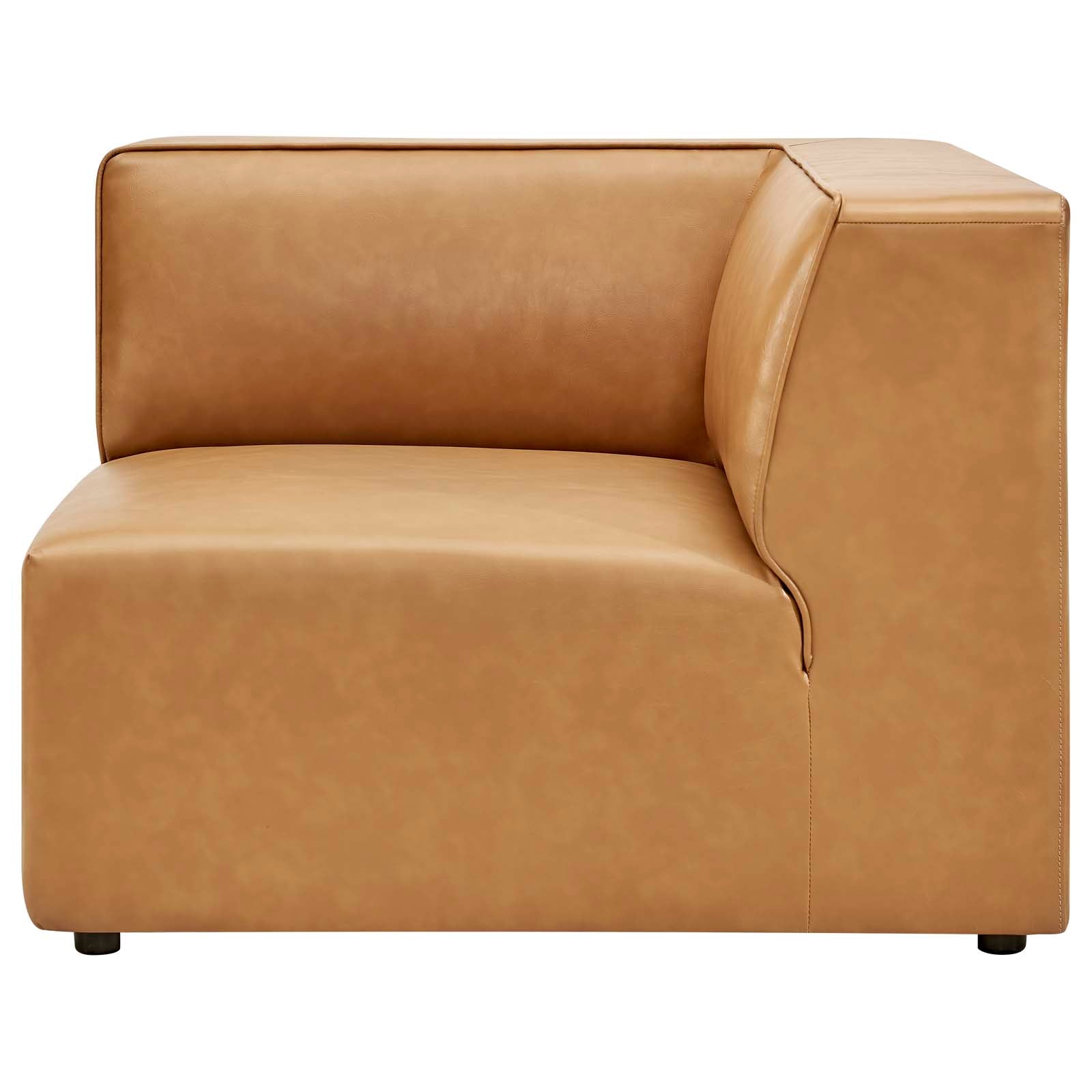 Modway Chairs - Mingle Vegan Leather Corner Chair Tan