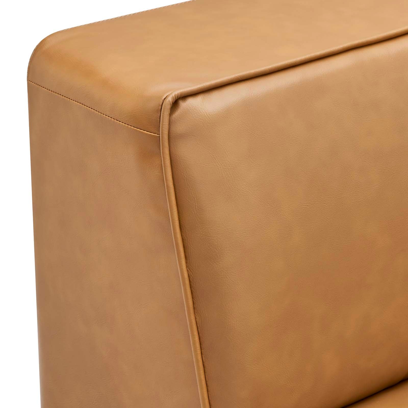 Modway Chairs - Mingle Vegan Leather Corner Chair Tan