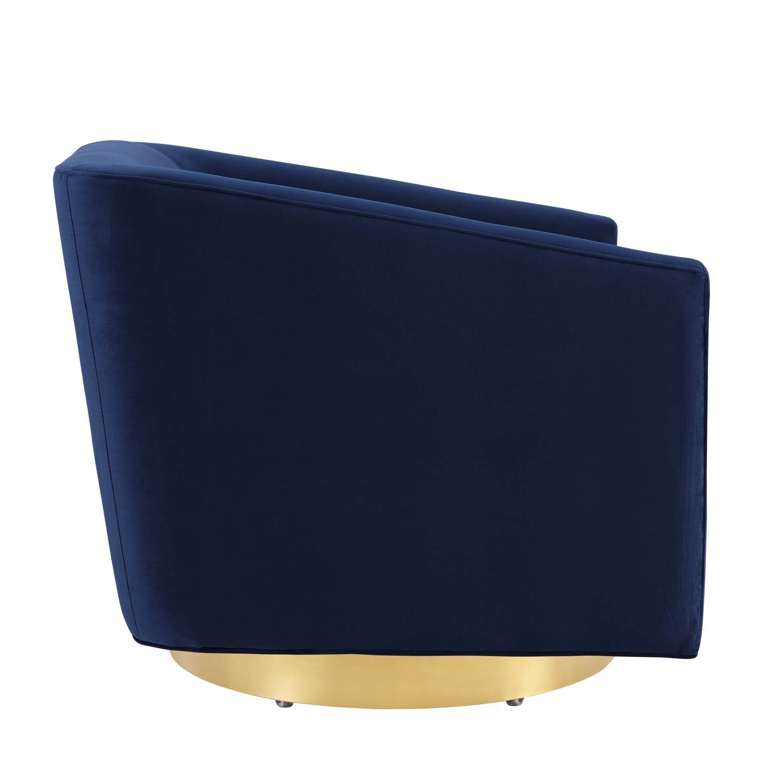 Modway Accent Chairs - Twist-Accent-Lounge-Performance-Velvet-Swivel-Chair-Gold-Midnight-Blue