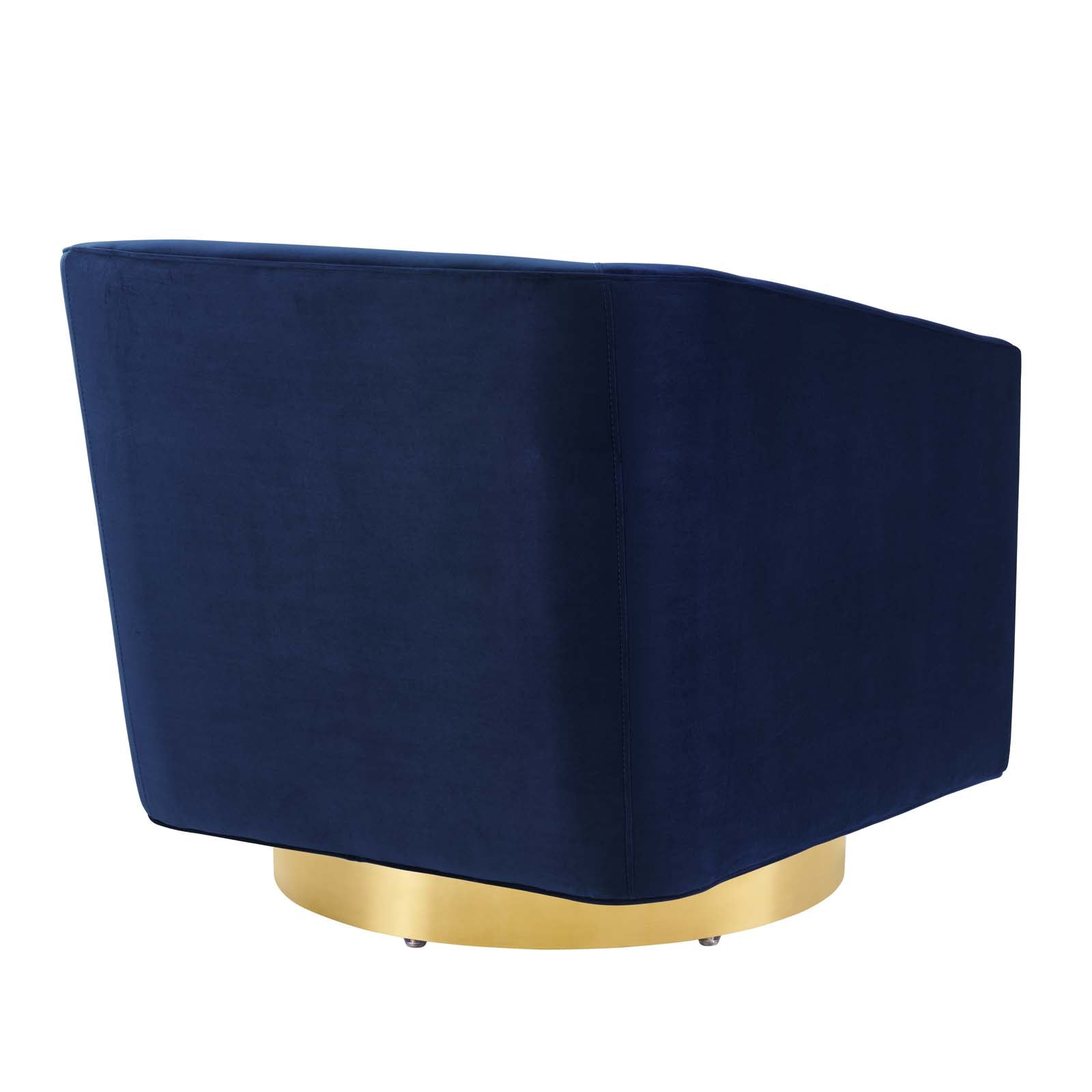 Modway Accent Chairs - Twist-Accent-Lounge-Performance-Velvet-Swivel-Chair-Gold-Midnight-Blue