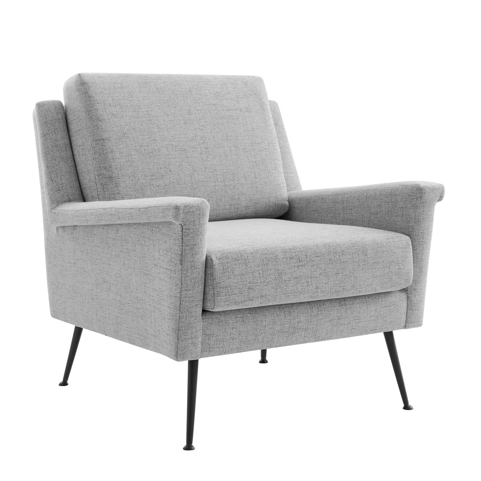 Modway Accent Chairs - Chesapeake-Fabric-Armchair-Black-Gray