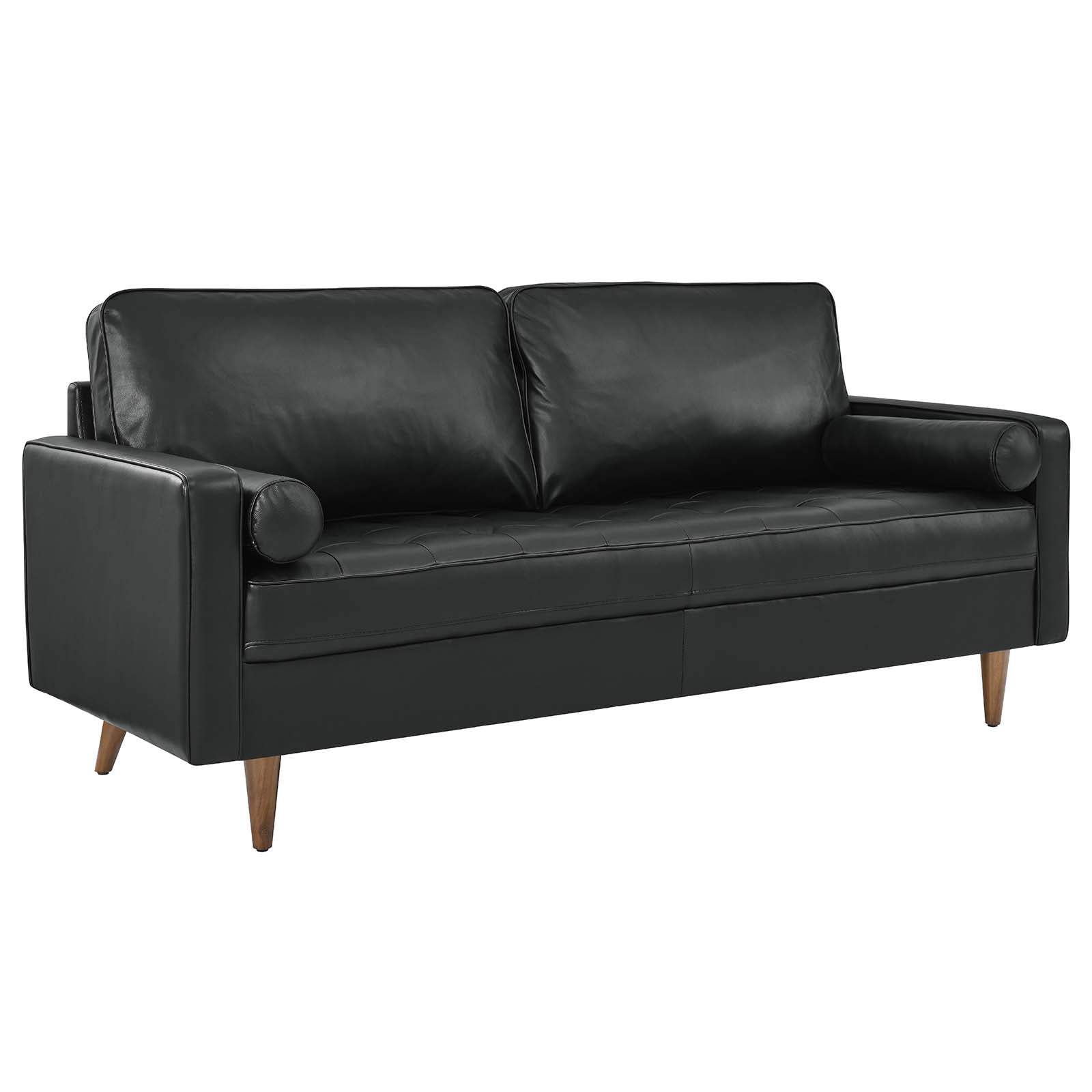 Modway Sofas & Couches - Valour Leather Sofa Black