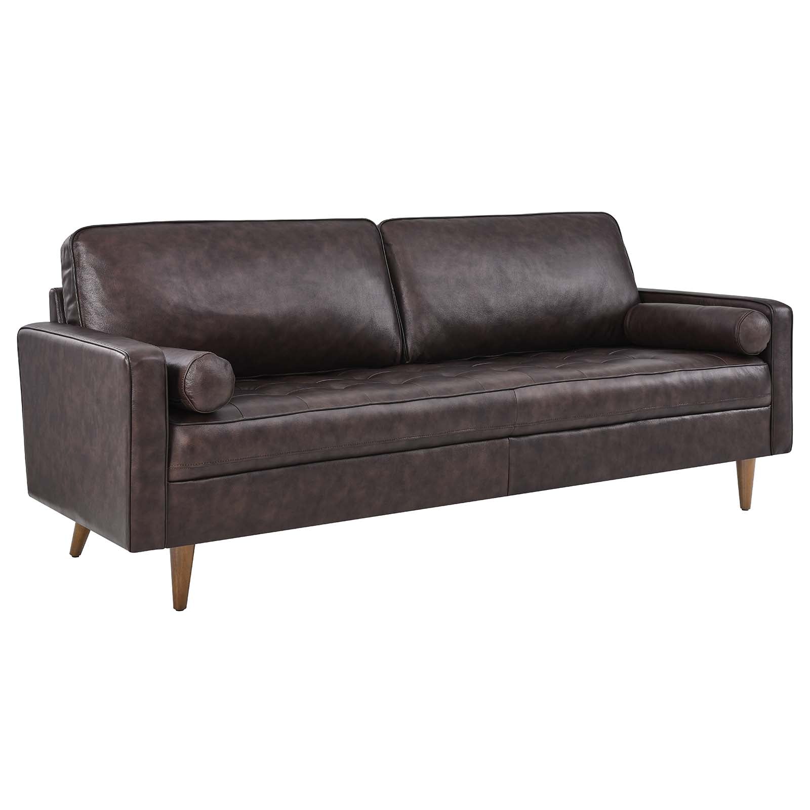 Modway Sofas & Couches - Valour 81" Leather Sofa Brown