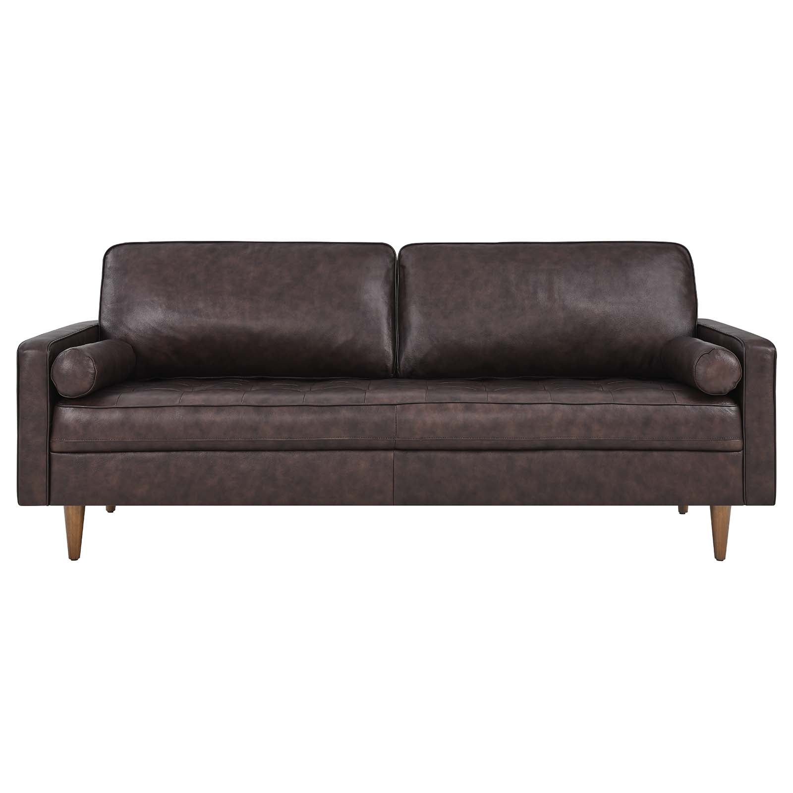 Modway Sofas & Couches - Valour 81" Leather Sofa Brown