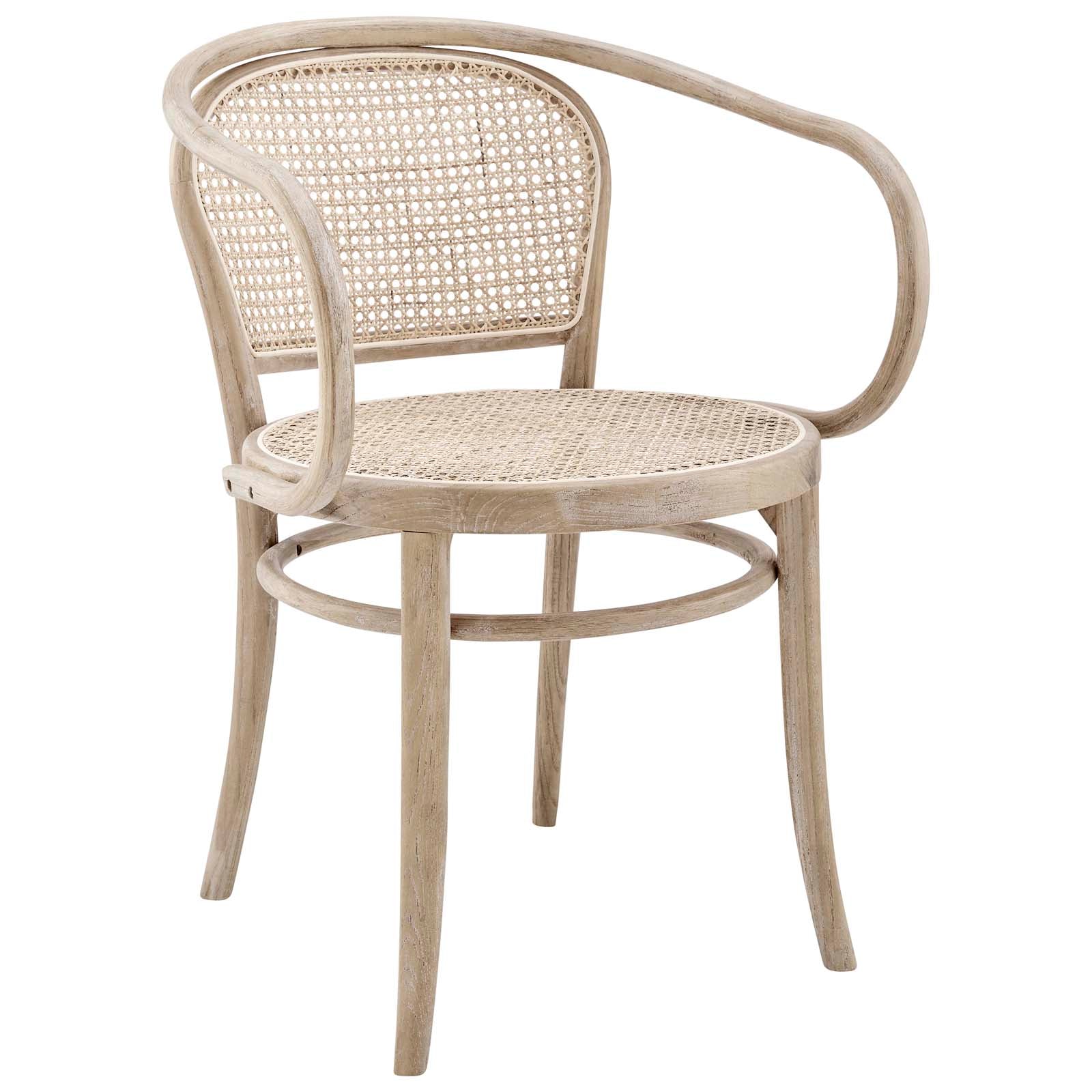 Modway Dining Chairs - Oliana Wood Dining Armchair Gray