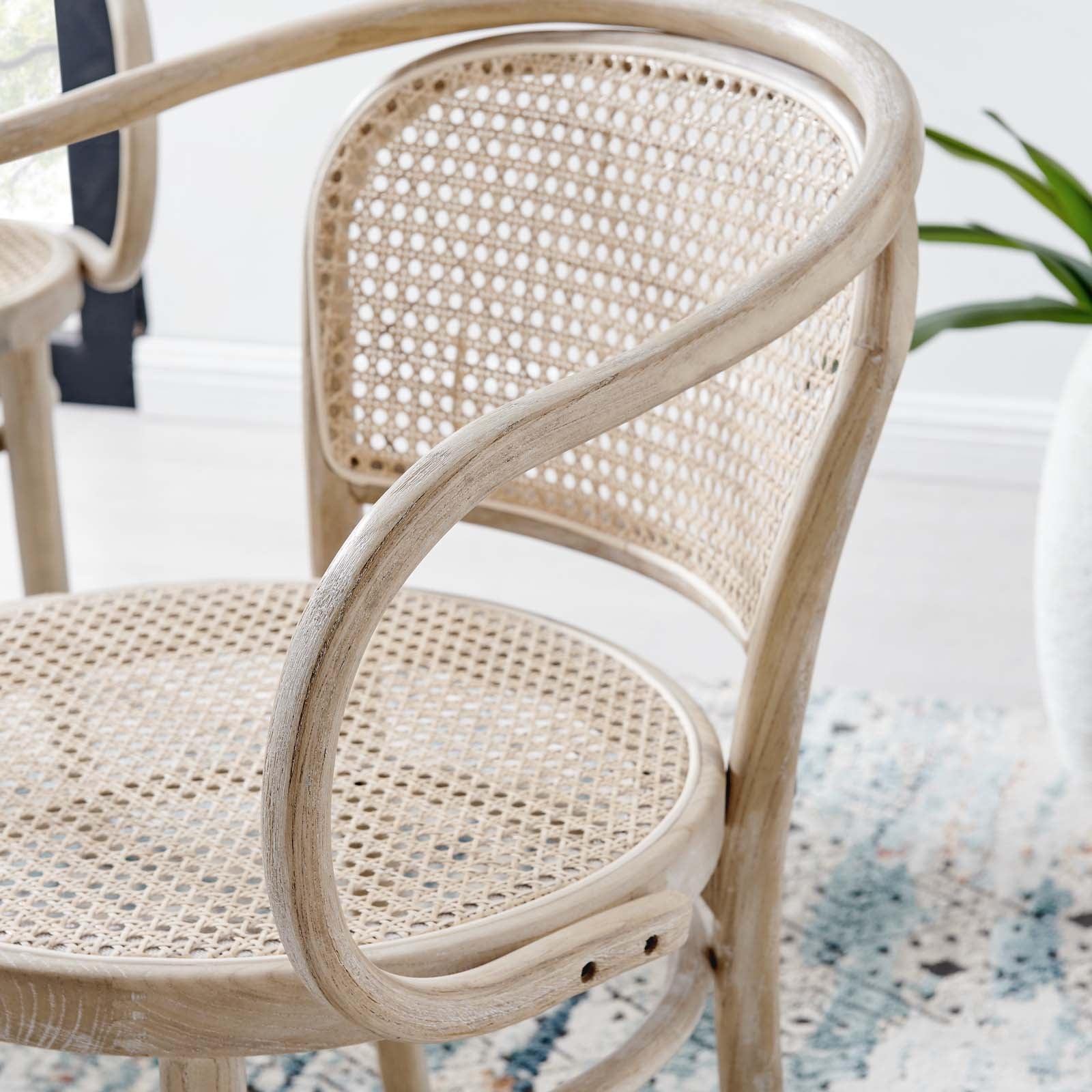 Modway Dining Chairs - Oliana Wood Dining Armchair Gray