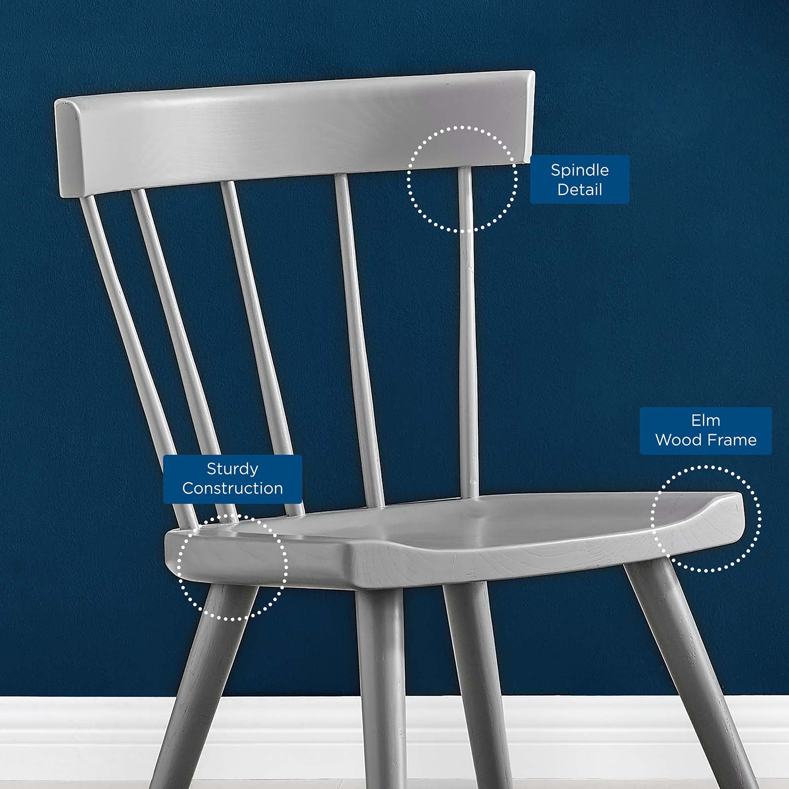 Modway Dining Chairs - Sutter Wood Dining Side Chair Light Gray