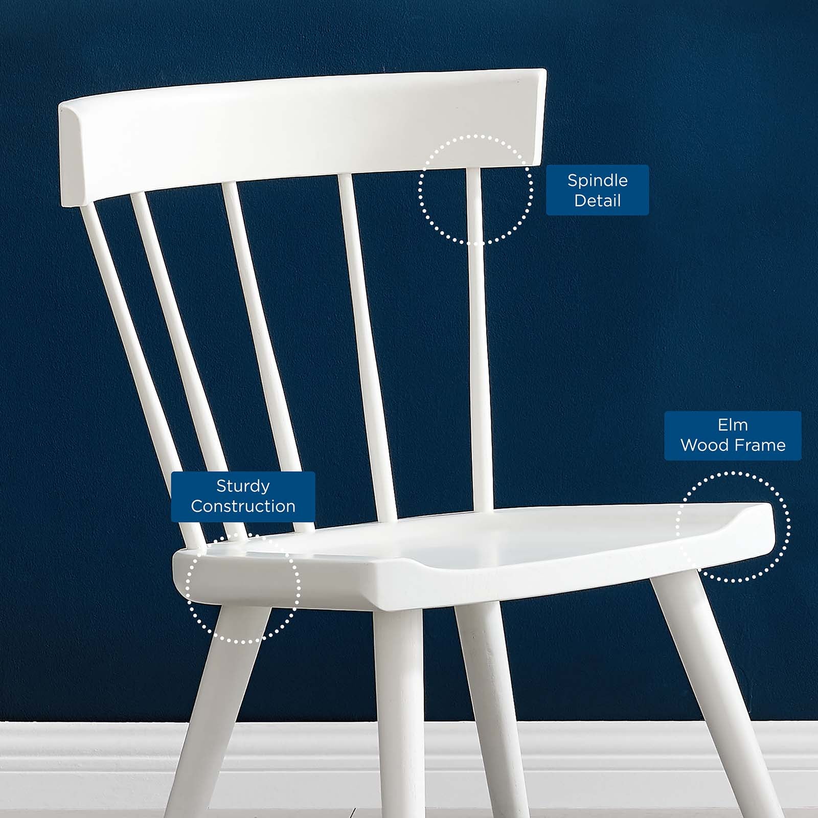 Modway Dining Chairs - Sutter Wood Dining Side Chair White