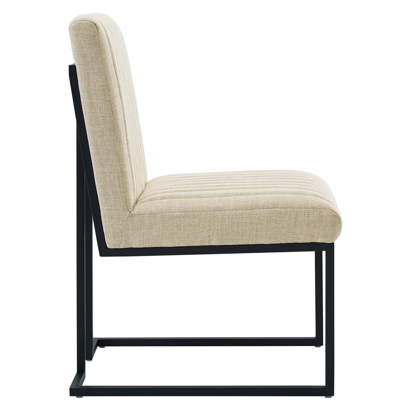 Modway Dining Chairs - Indulge Channel Tufted Fabric Dining Chair Beige