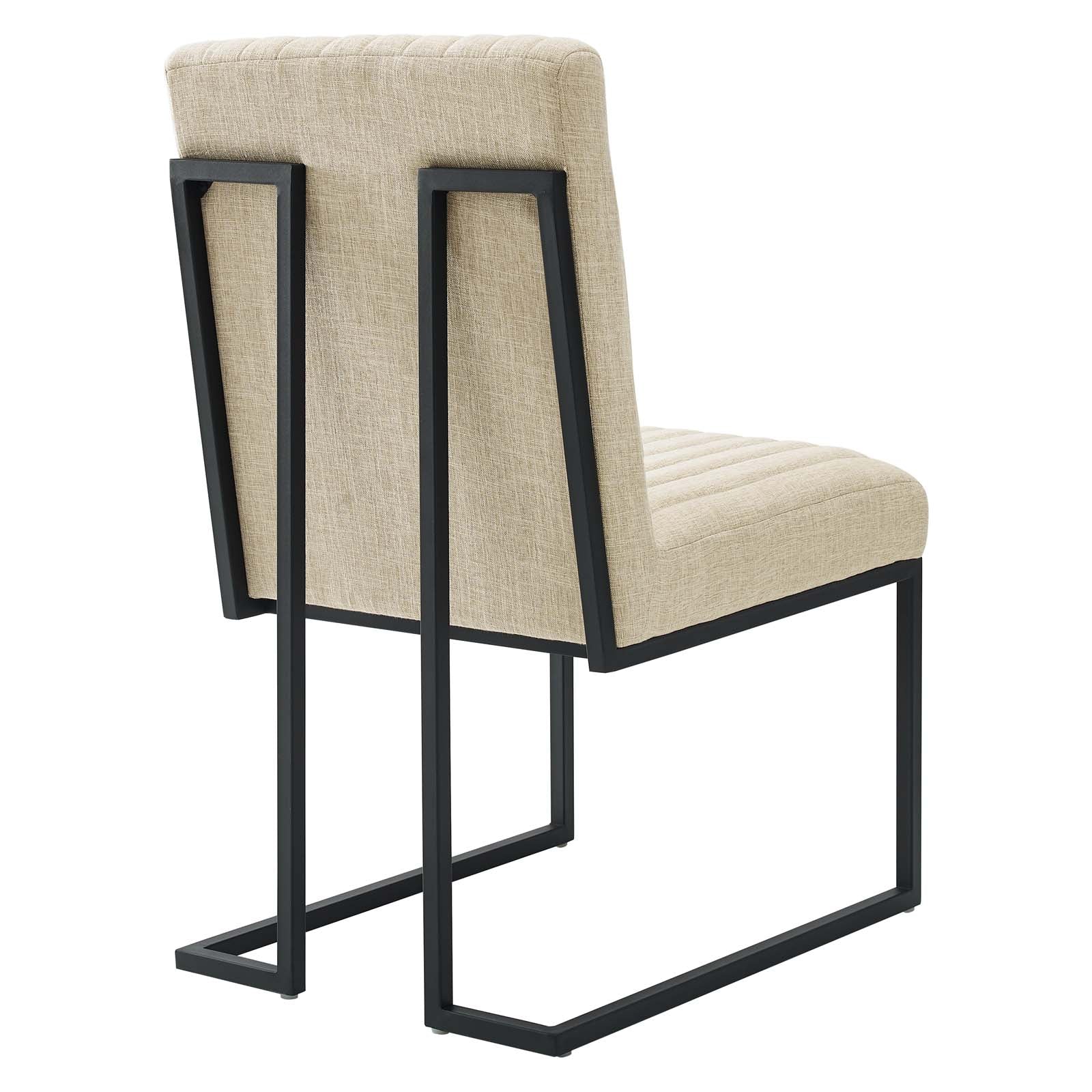 Modway Dining Chairs - Indulge Channel Tufted Fabric Dining Chair Beige