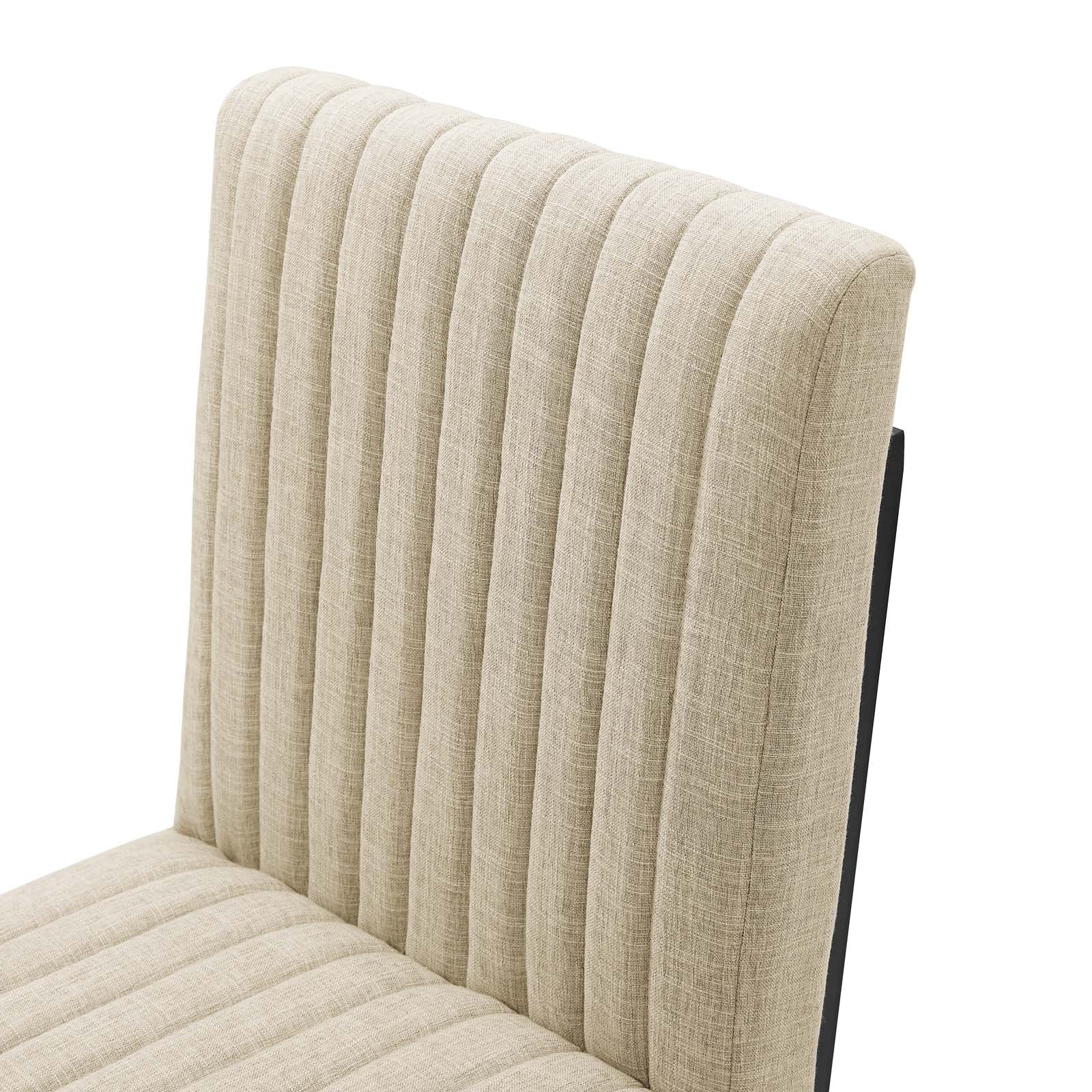 Modway Dining Chairs - Indulge Channel Tufted Fabric Dining Chair Beige