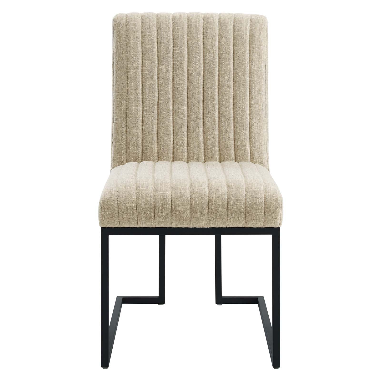 Modway Dining Chairs - Indulge Channel Tufted Fabric Dining Chair Beige