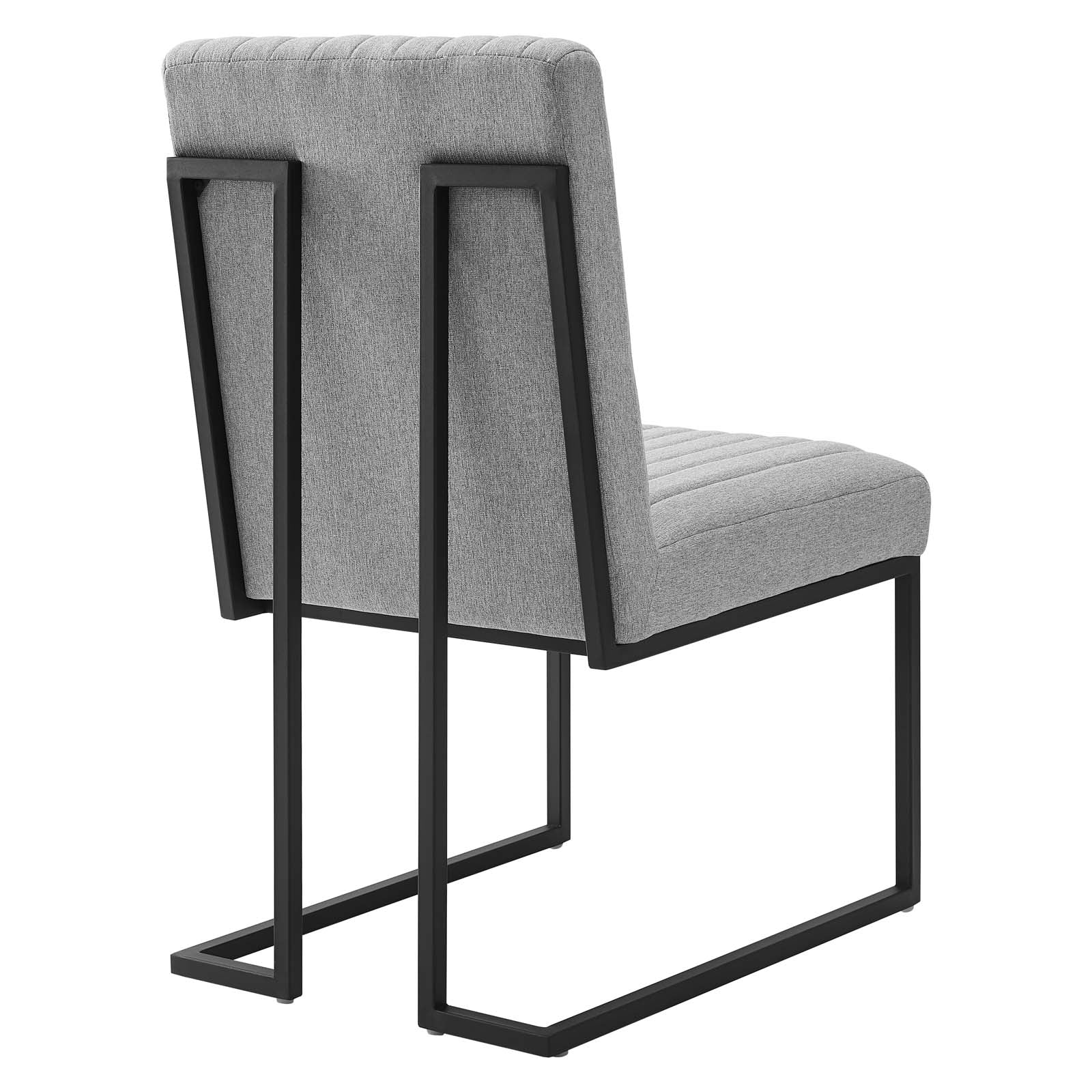 Modway Dining Chairs - Indulge Channel Tufted Fabric Dining Chair Light Gray